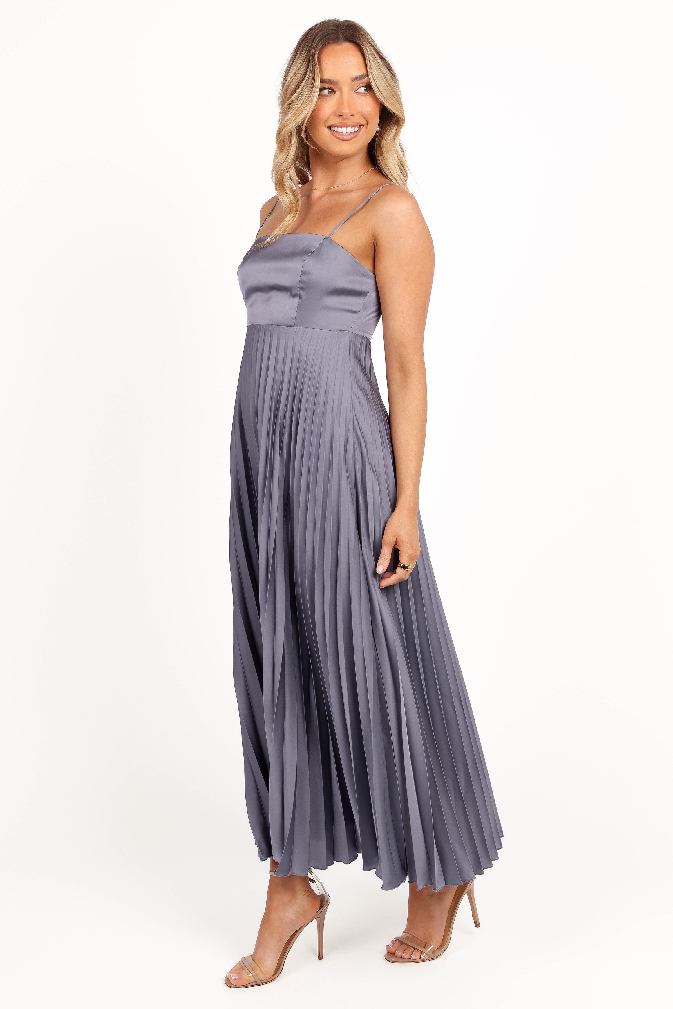 Keegan Maxi Dress - Steel Gray-Ladys Street
