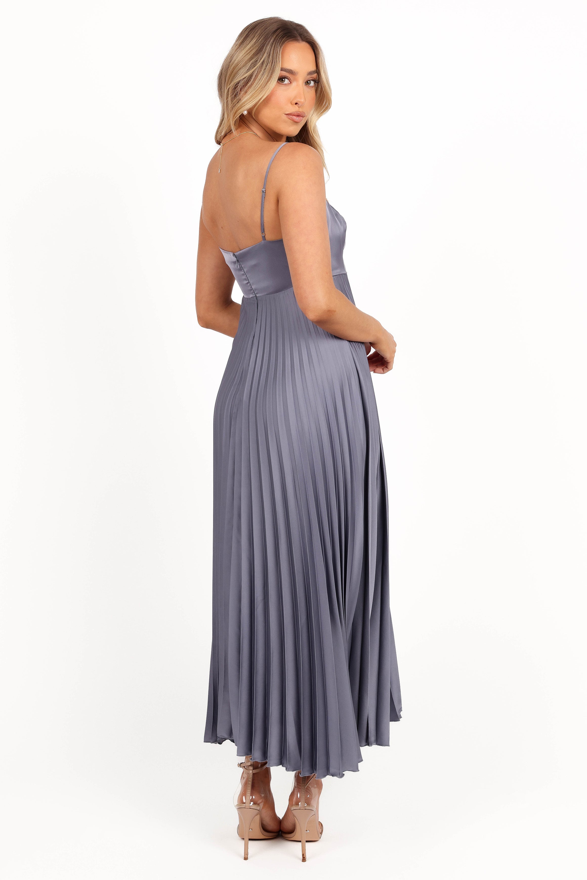 Keegan Maxi Dress - Steel Gray-Ladys Street