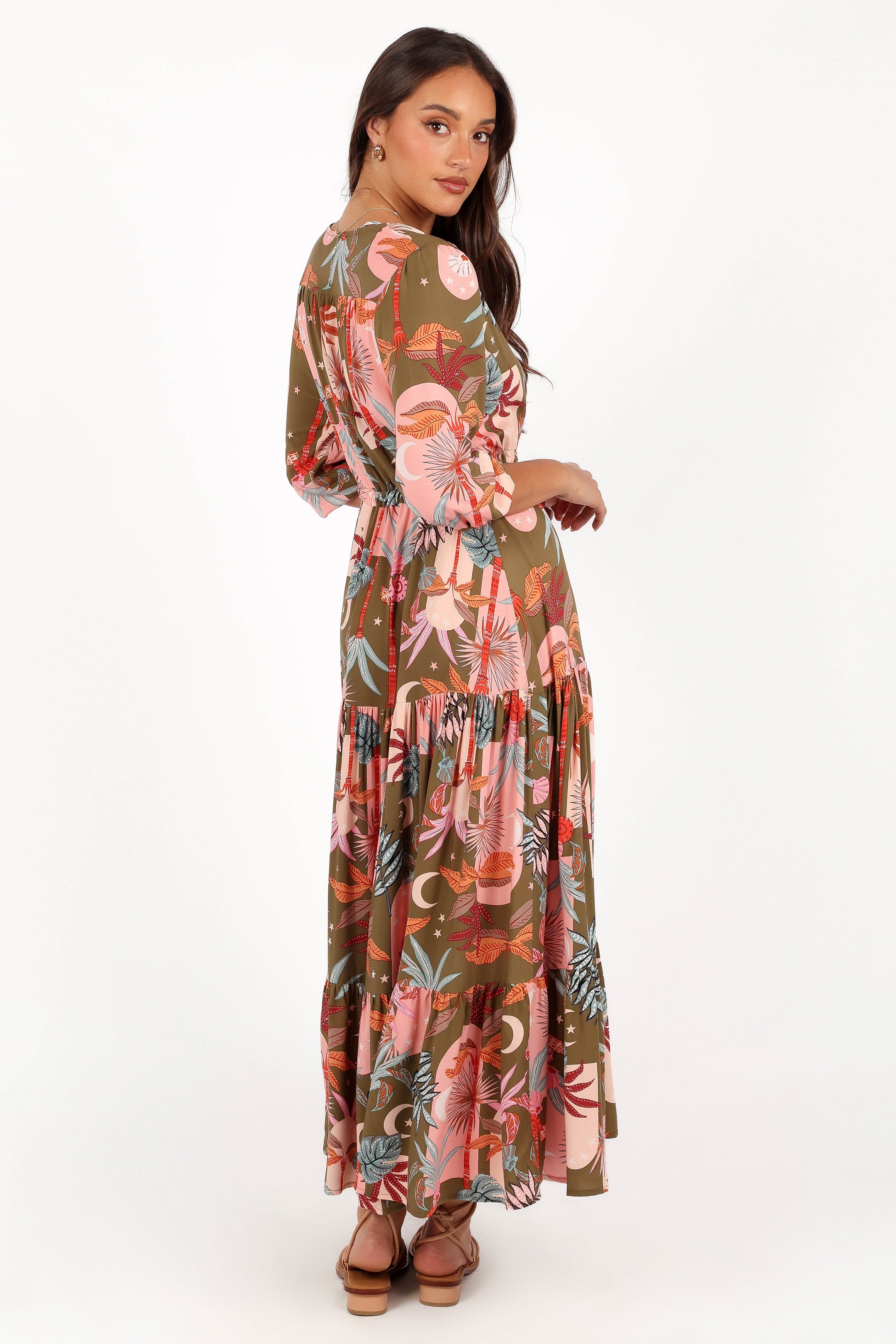 Kelda Dress - Green Multi-Ladys Street