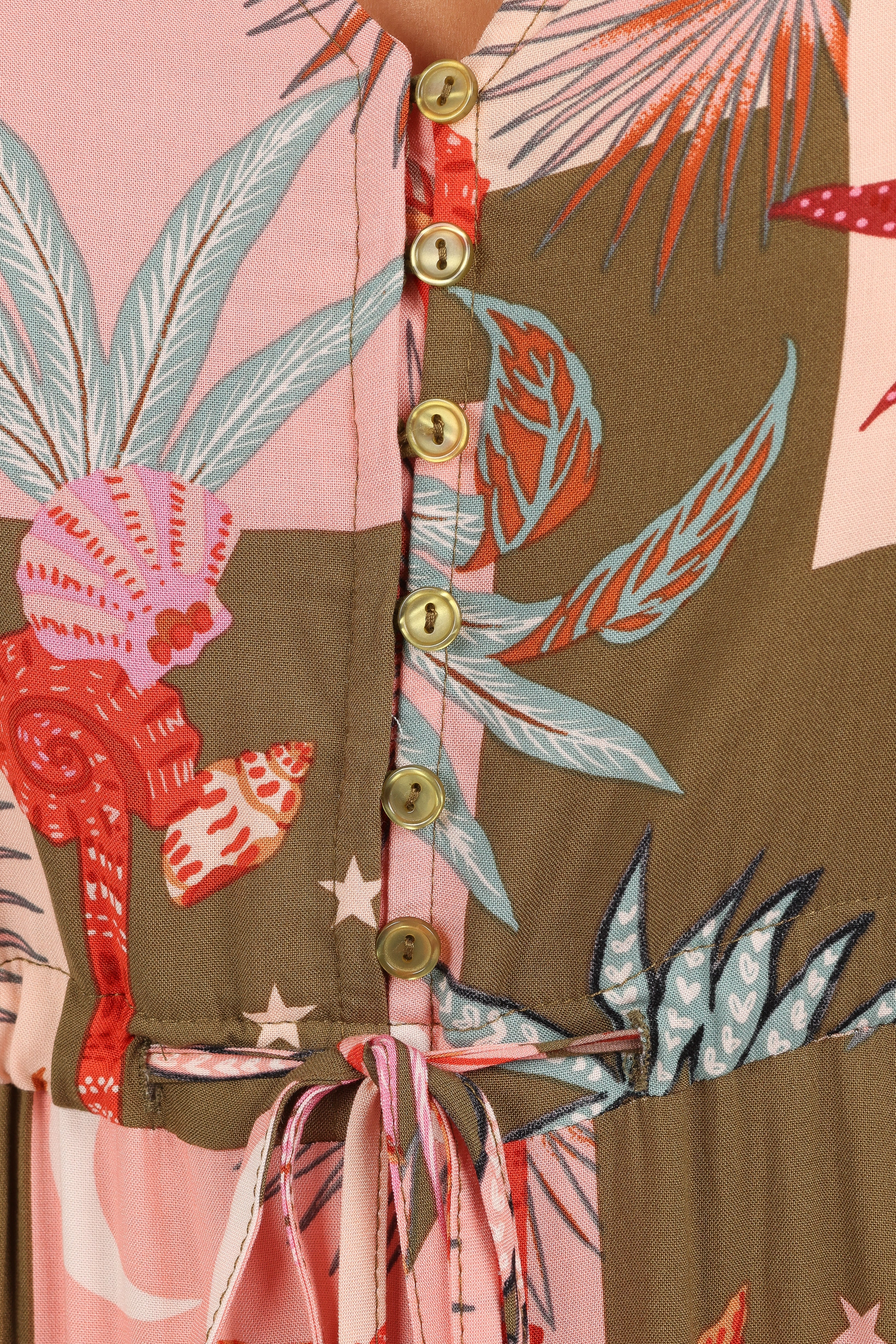 Kelda Dress - Green Multi-Ladys Street