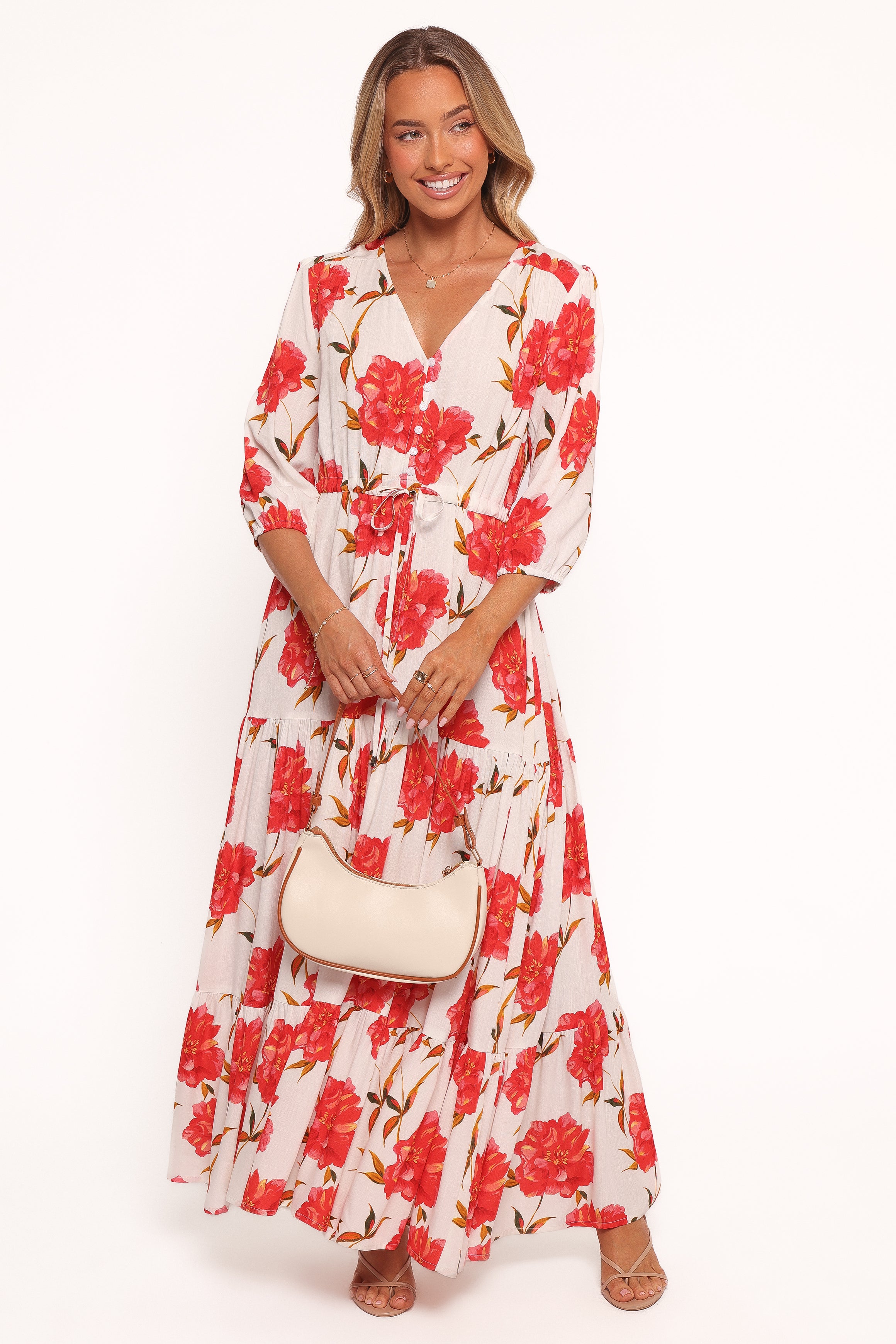 Kelda Dress - Red Floral-Ladys Street
