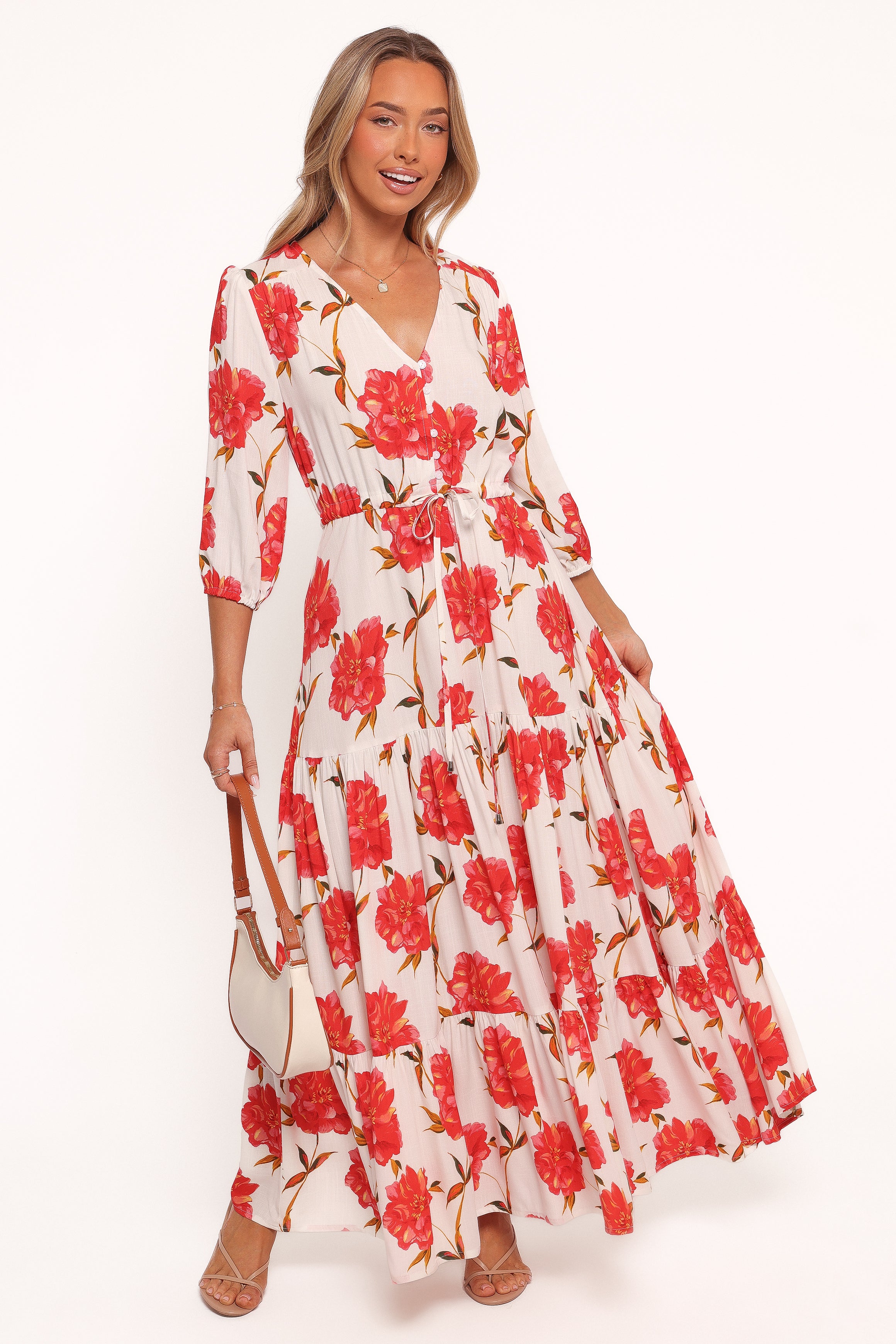 Kelda Dress - Red Floral-Ladys Street