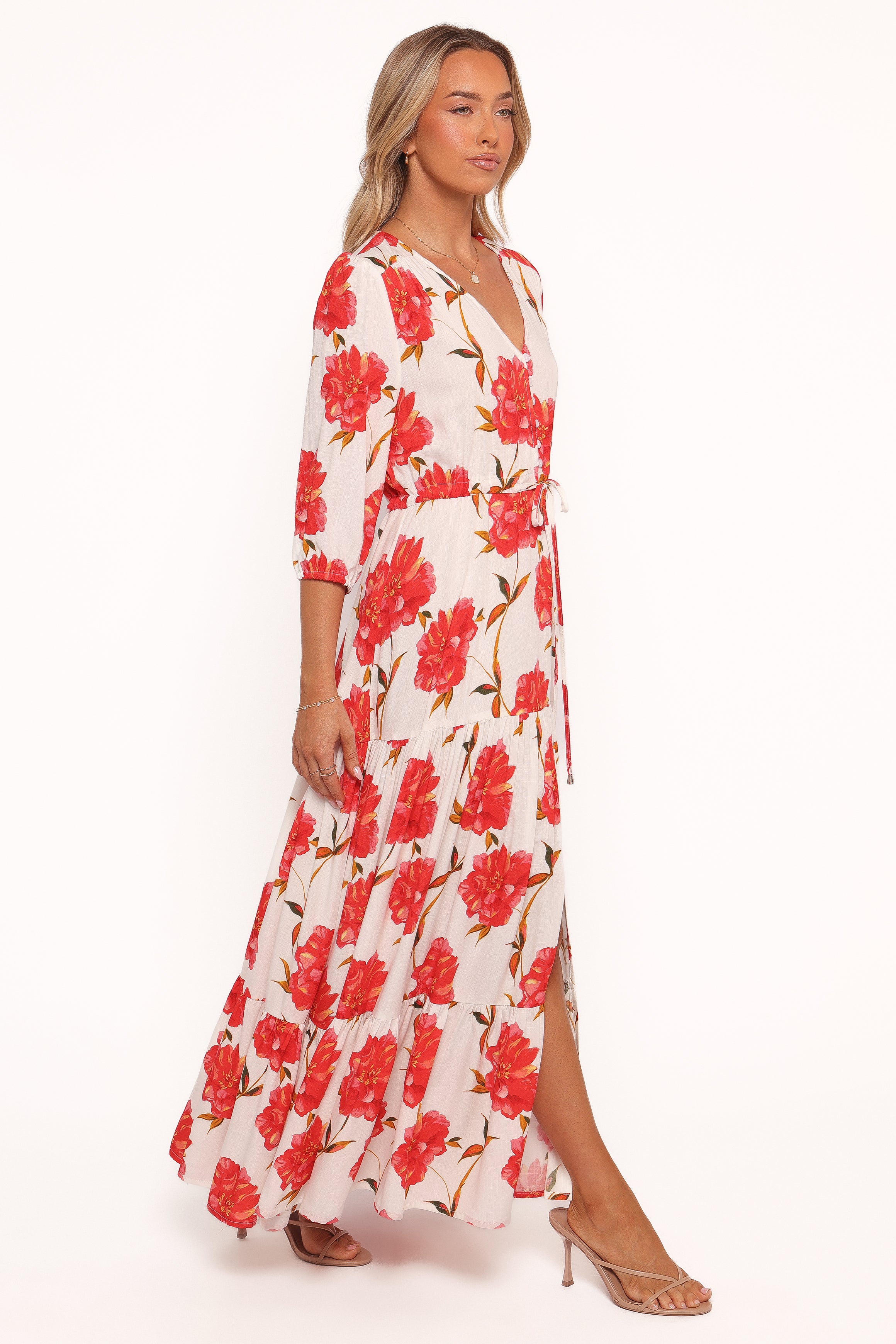 Kelda Dress - Red Floral-Ladys Street