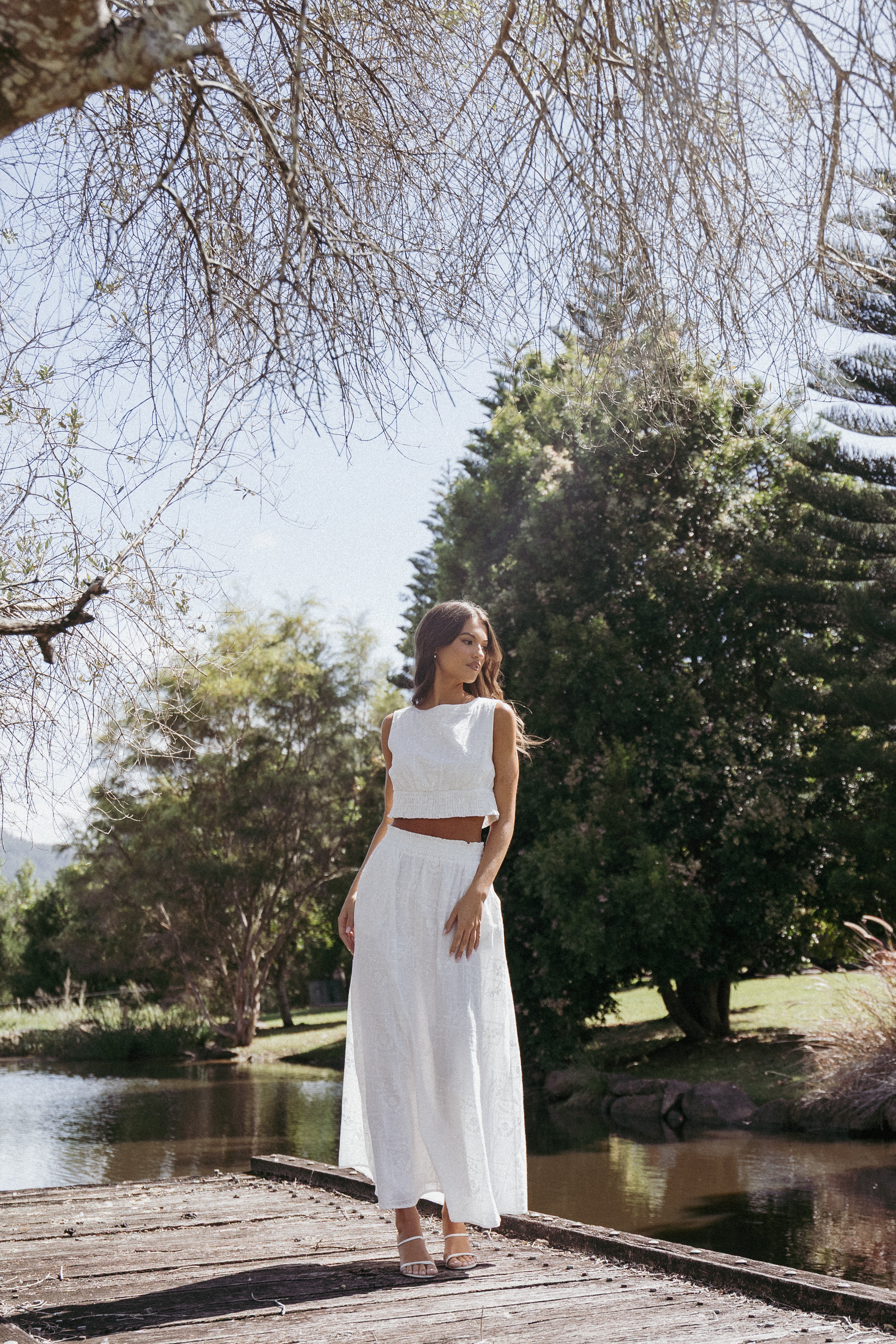 Kimora Maxi Skirt - White-Ladys Street