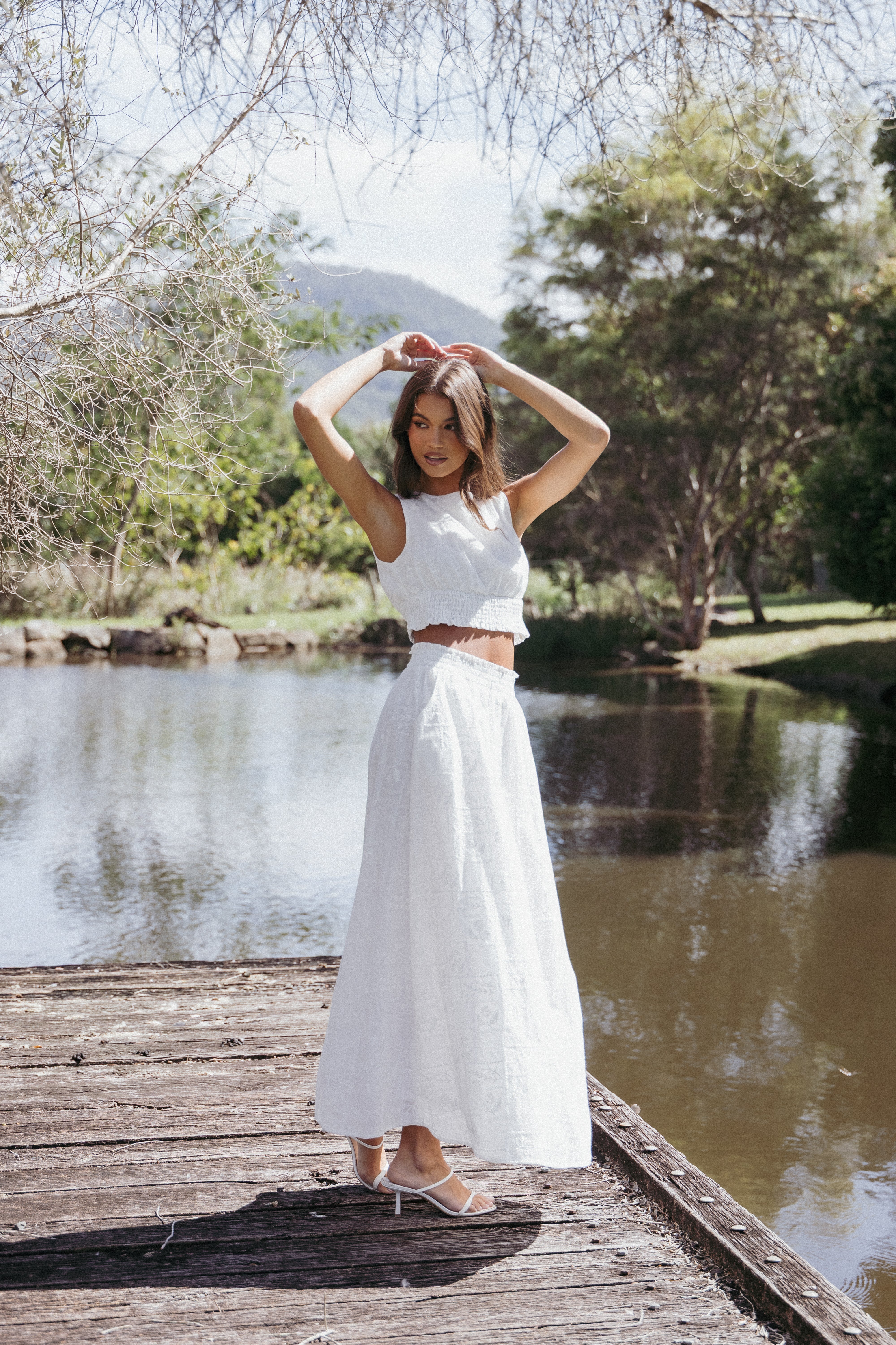 Kimora Maxi Skirt - White-Ladys Street