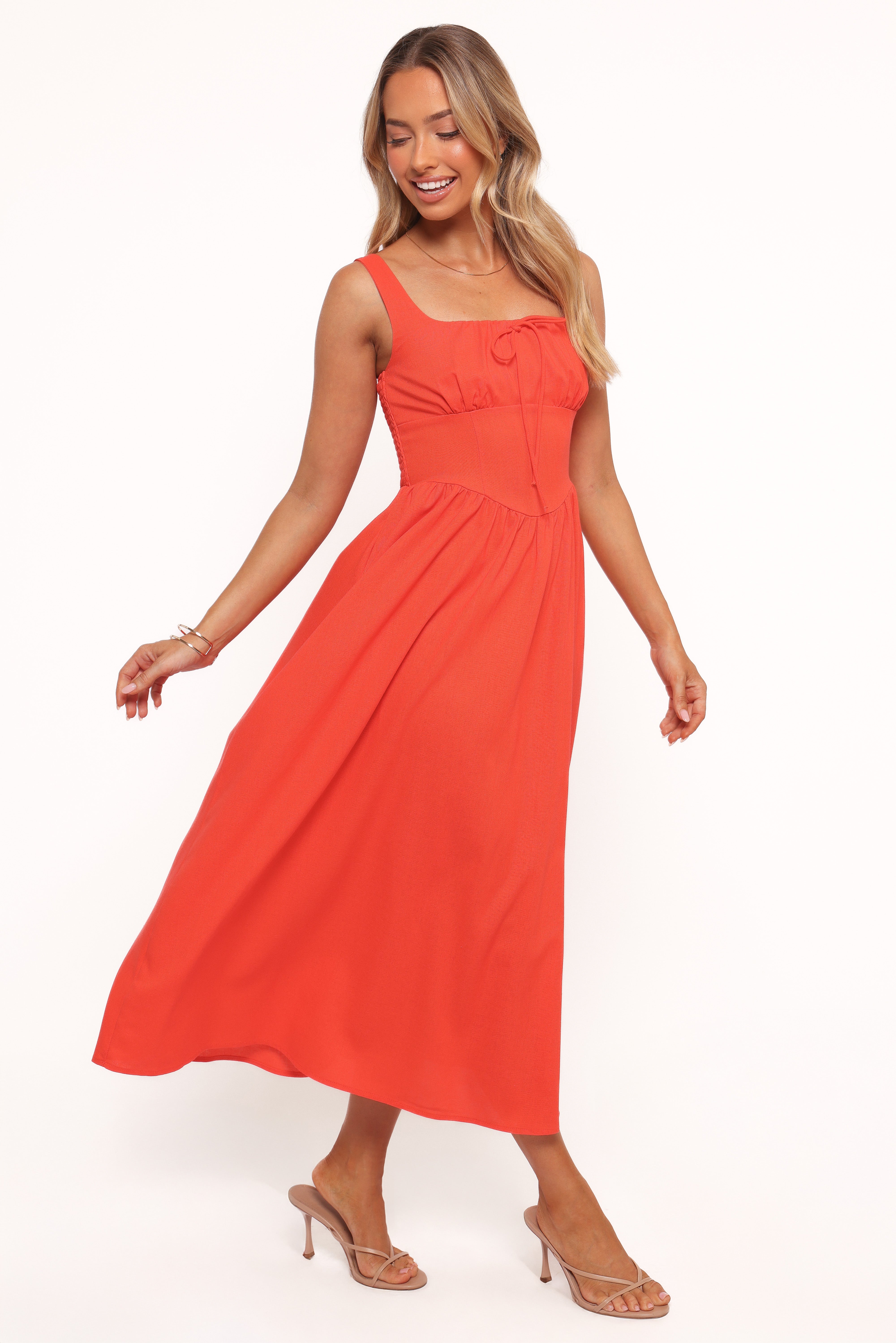 Kinslee Midi Dress - Coral-Ladys Street