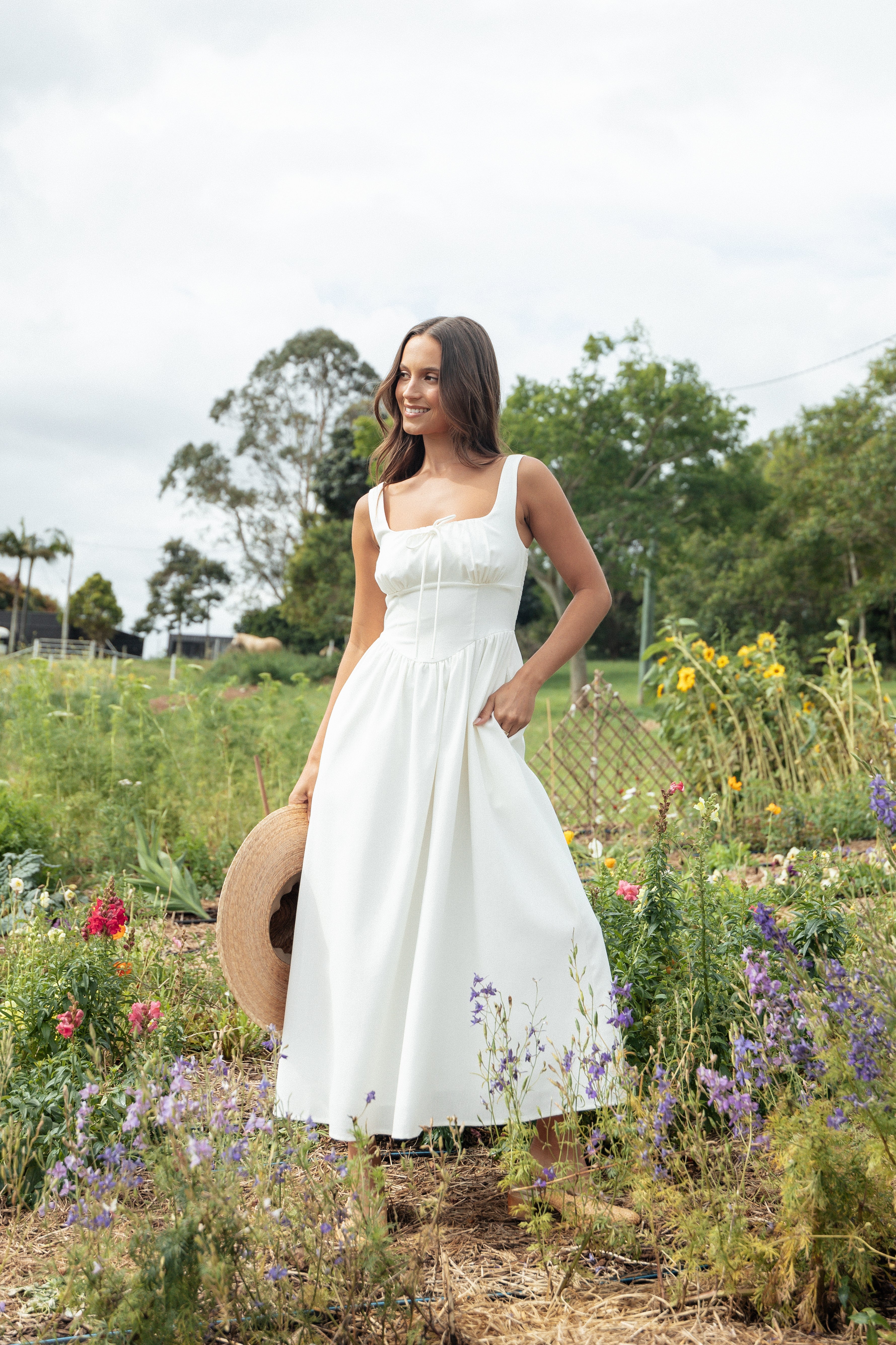 Kinslee Midi Dress - White-Ladys Street