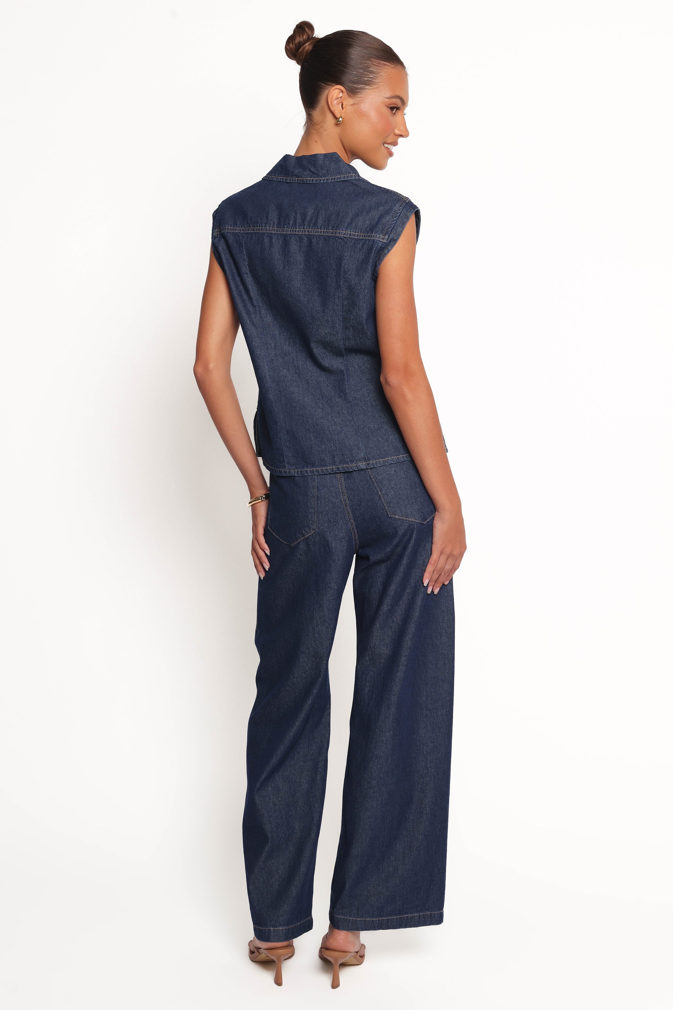 Kirie Wide Leg Denim Pant - Indigo-Ladys Street