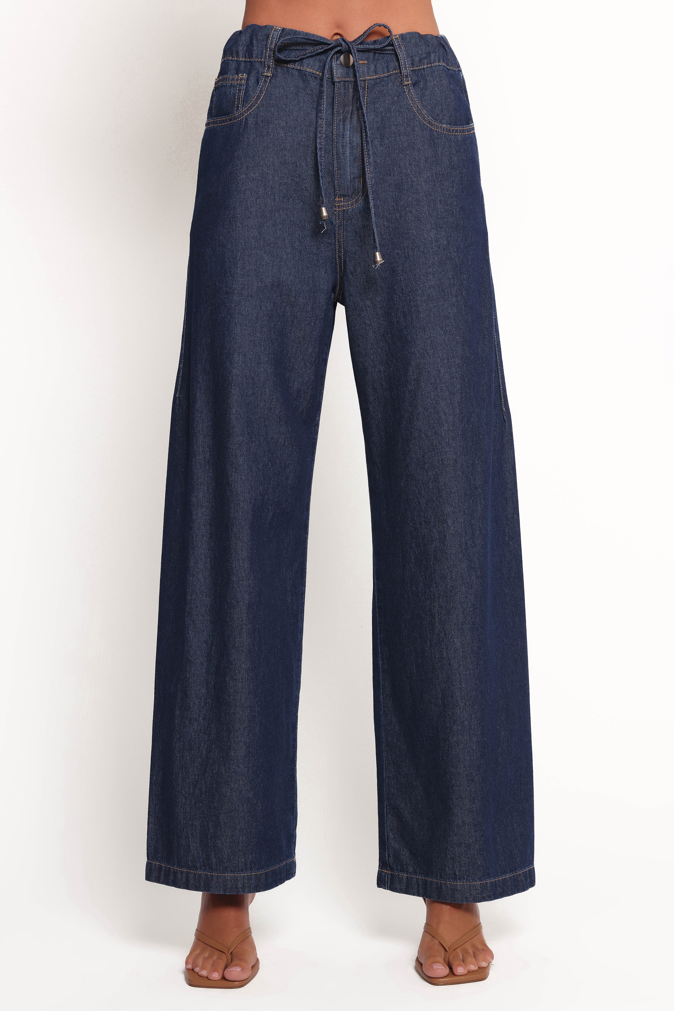 Kirie Wide Leg Denim Pant - Indigo-Ladys Street