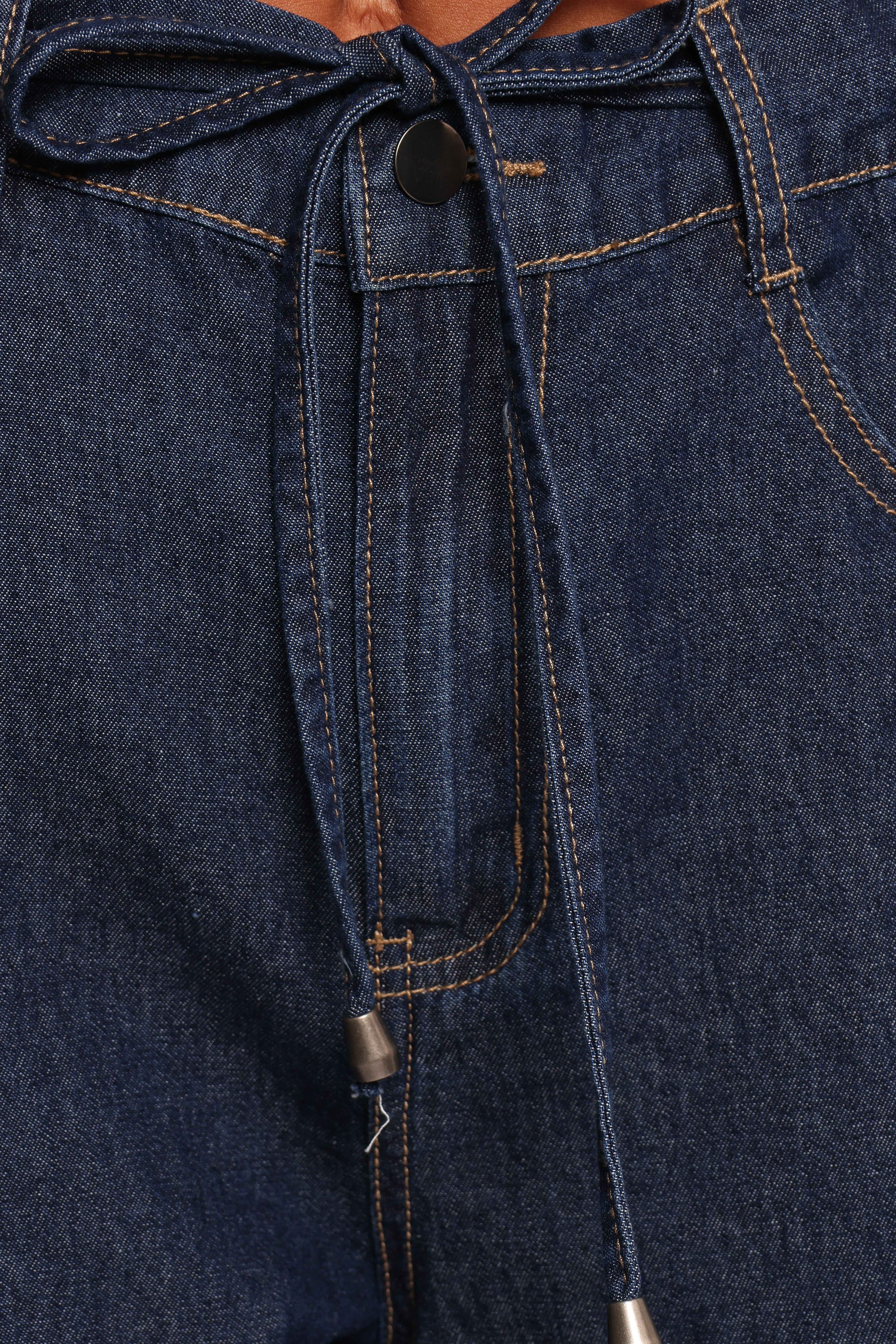 Kirie Wide Leg Denim Pant - Indigo-Ladys Street