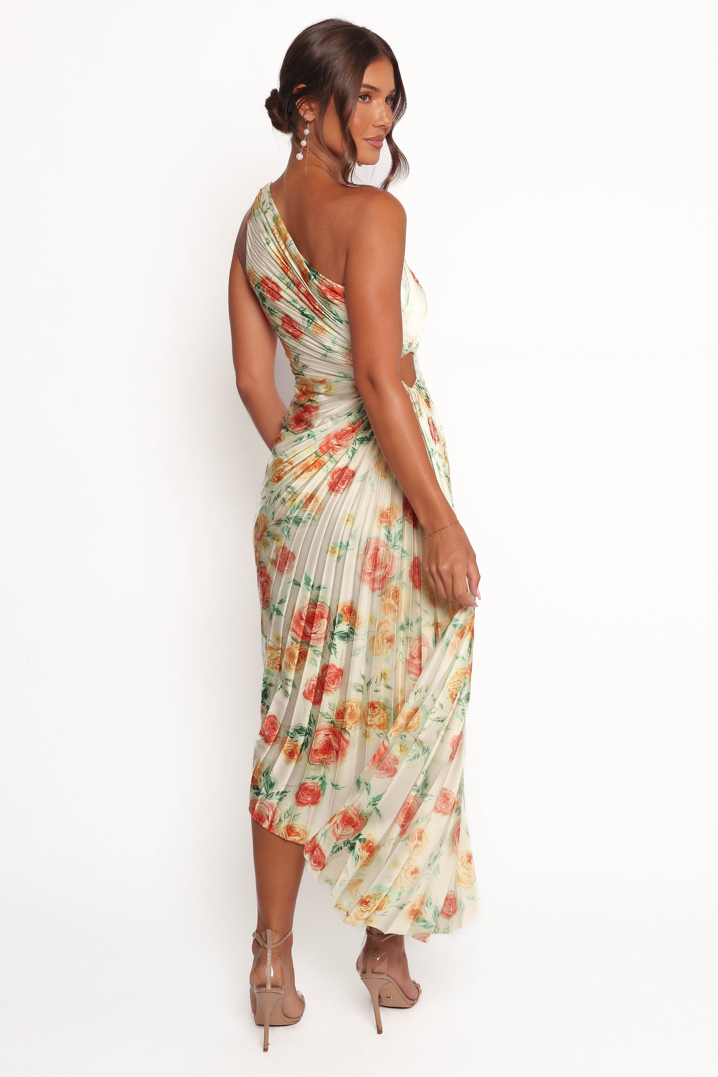 Kleo One Shoulder Maxi Dress - Yellow Floral-Ladys Street
