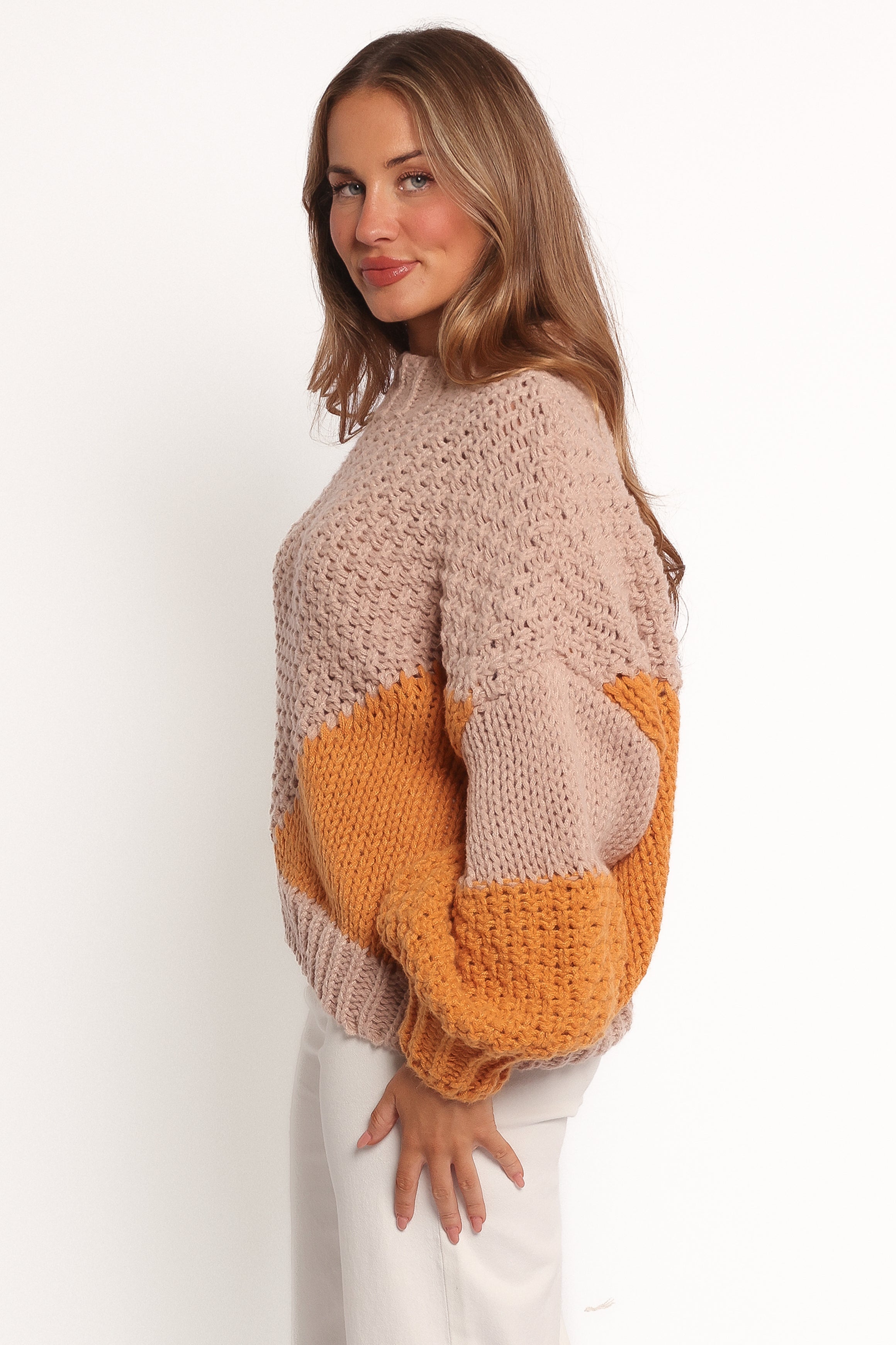 Koda Pattern Knit Sweater - Beige Multi-Ladys Street