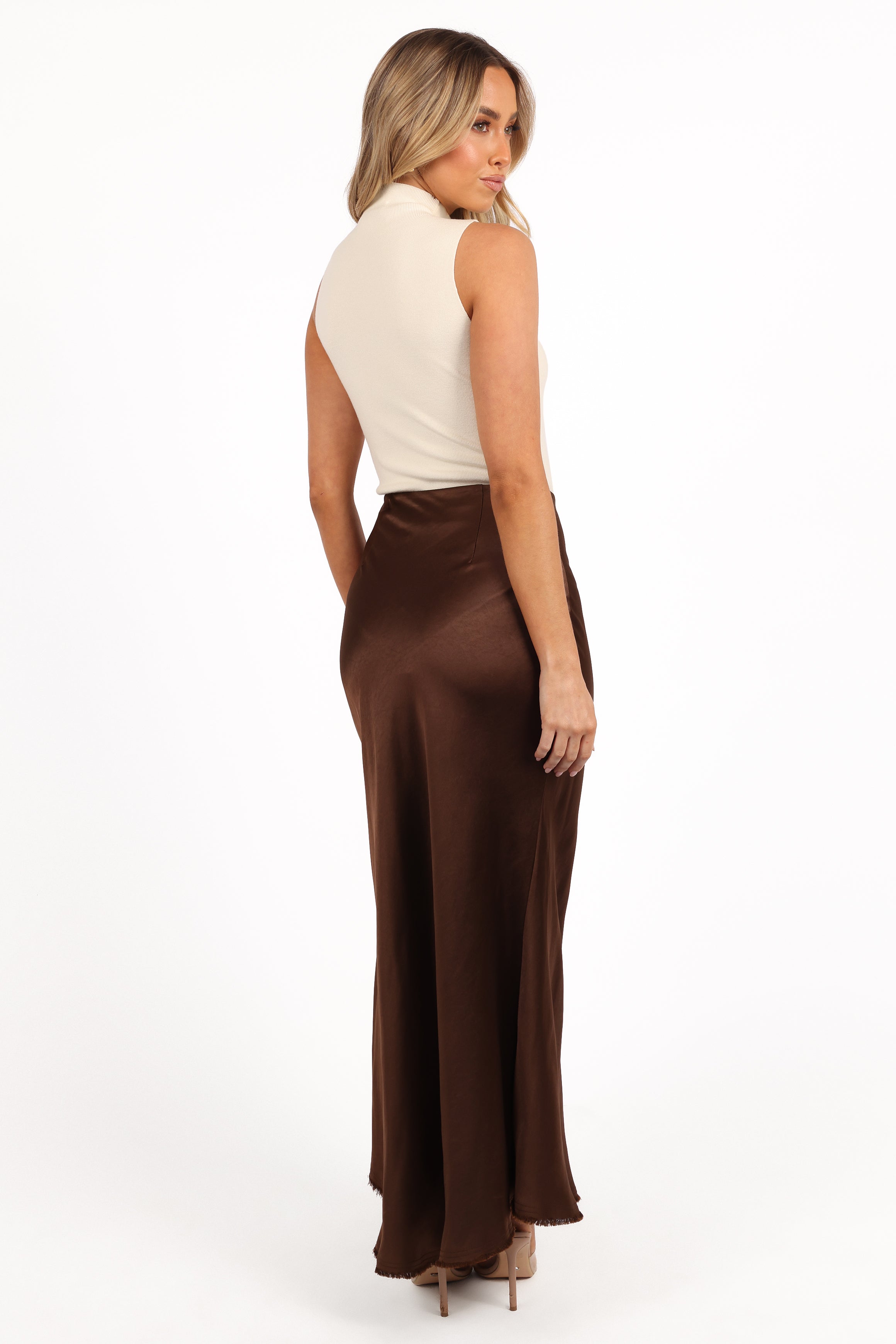 Kora Midi Skirt - Brown-Ladys Street
