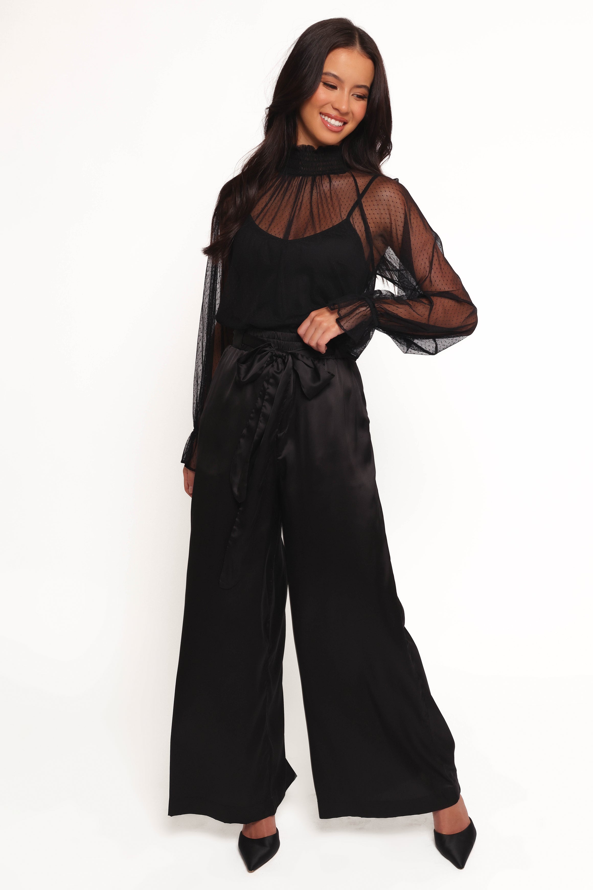 Kory Sheer Top - Black-Ladys Street