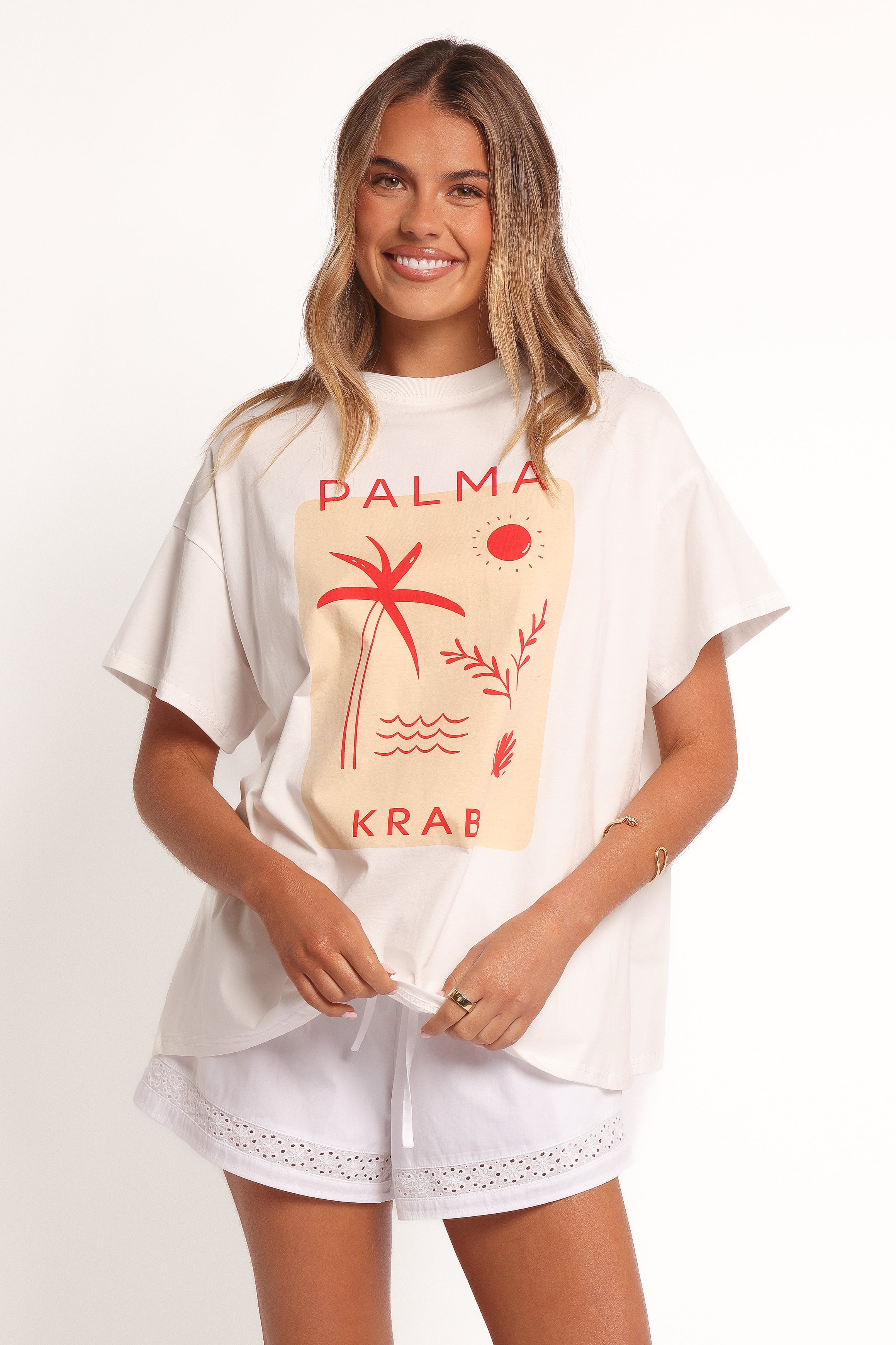 Krabi Beach Graphic Tee - White-Ladys Street
