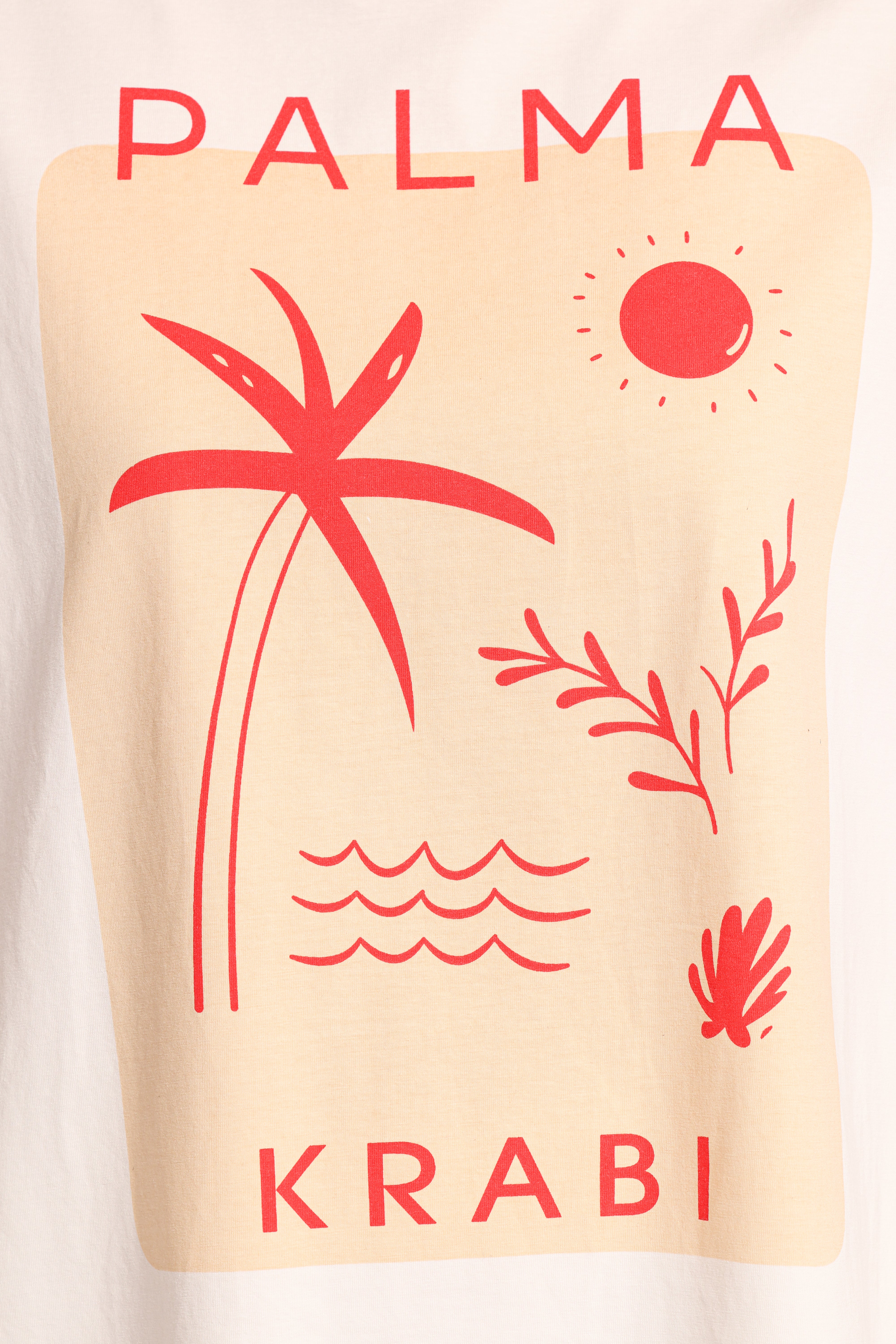 Krabi Beach Graphic Tee - White-Ladys Street