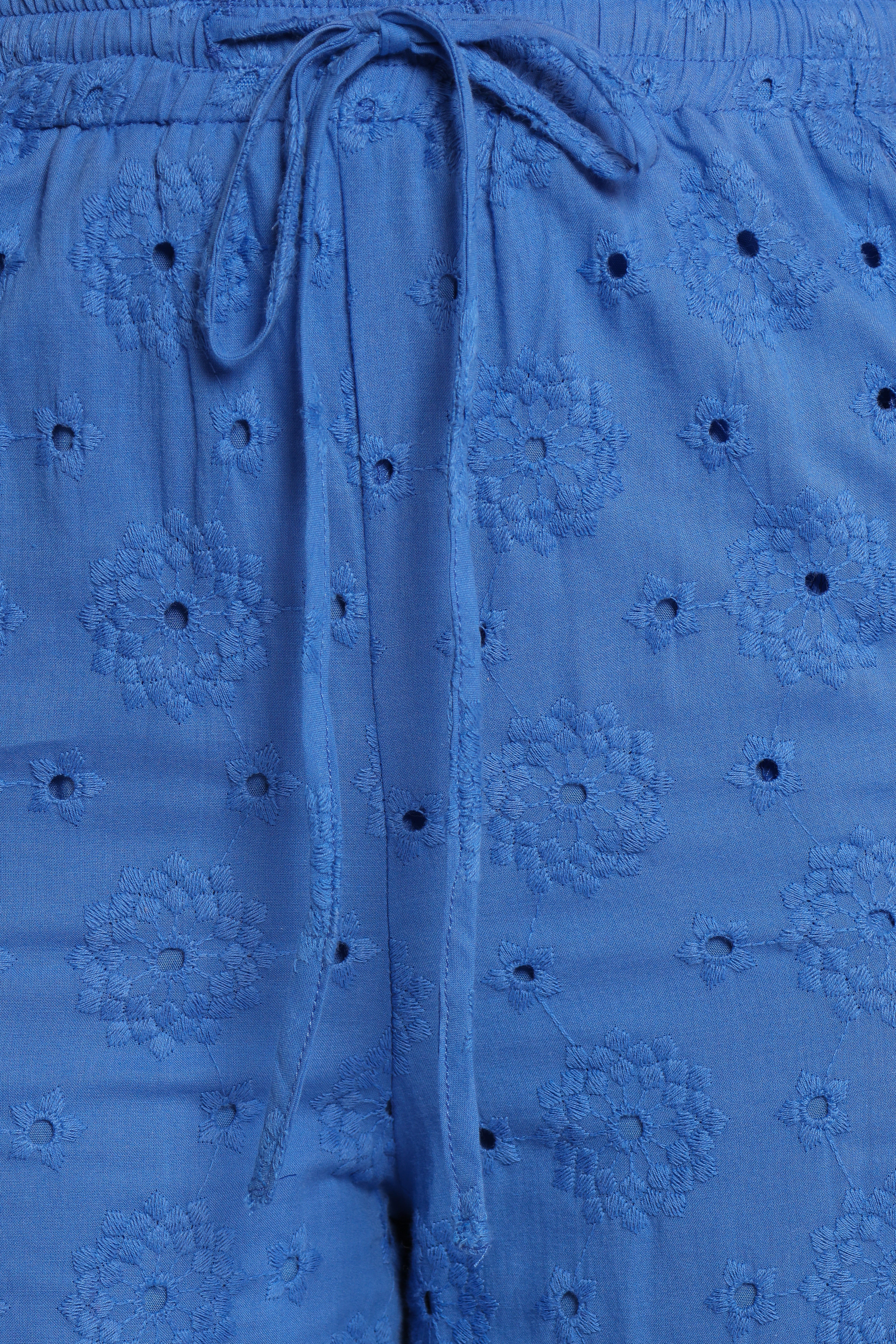 Katya Embroidered Pants - Cobalt-Ladys Street