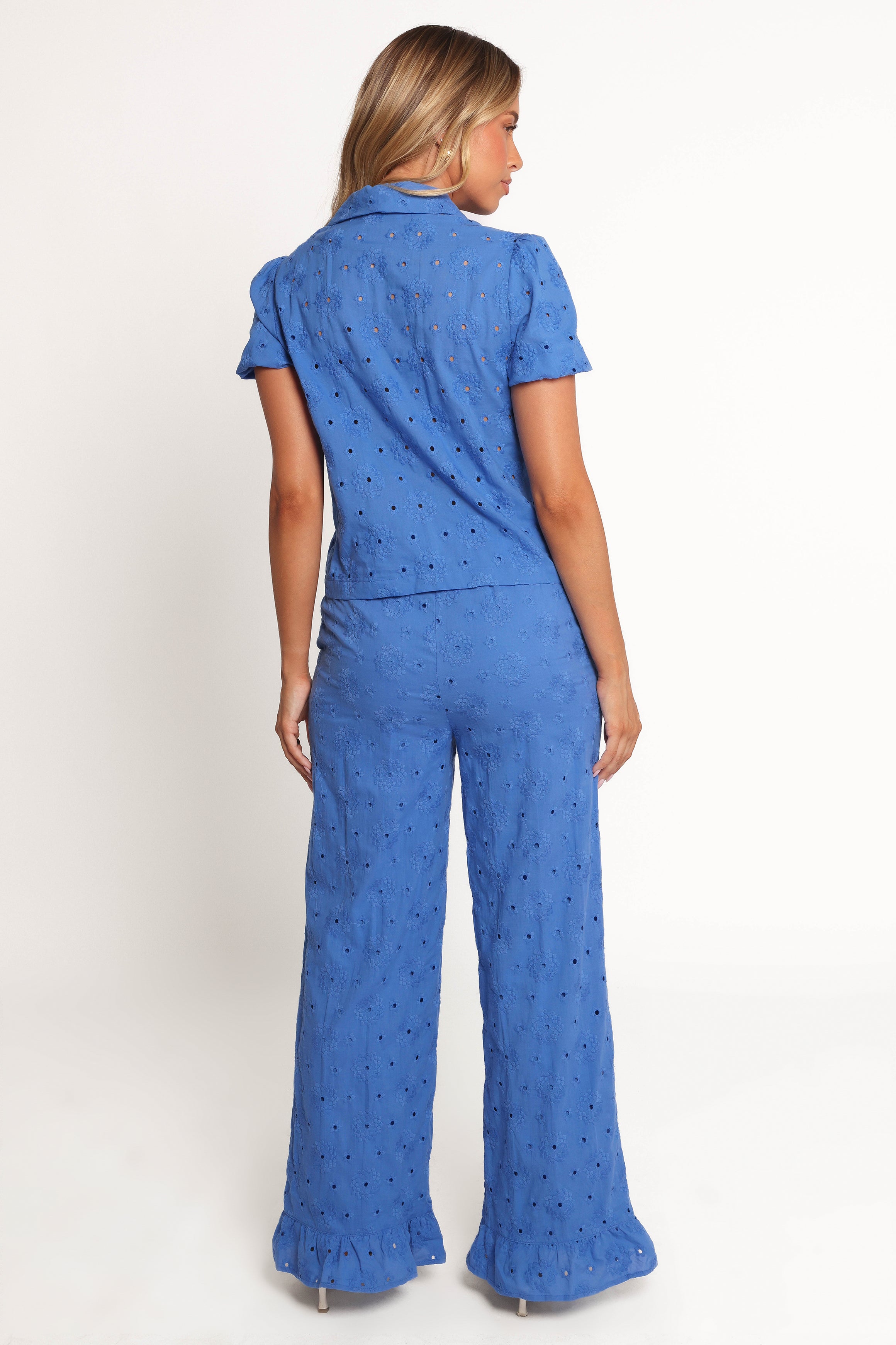 Katya Embroidered Pants - Cobalt-Ladys Street