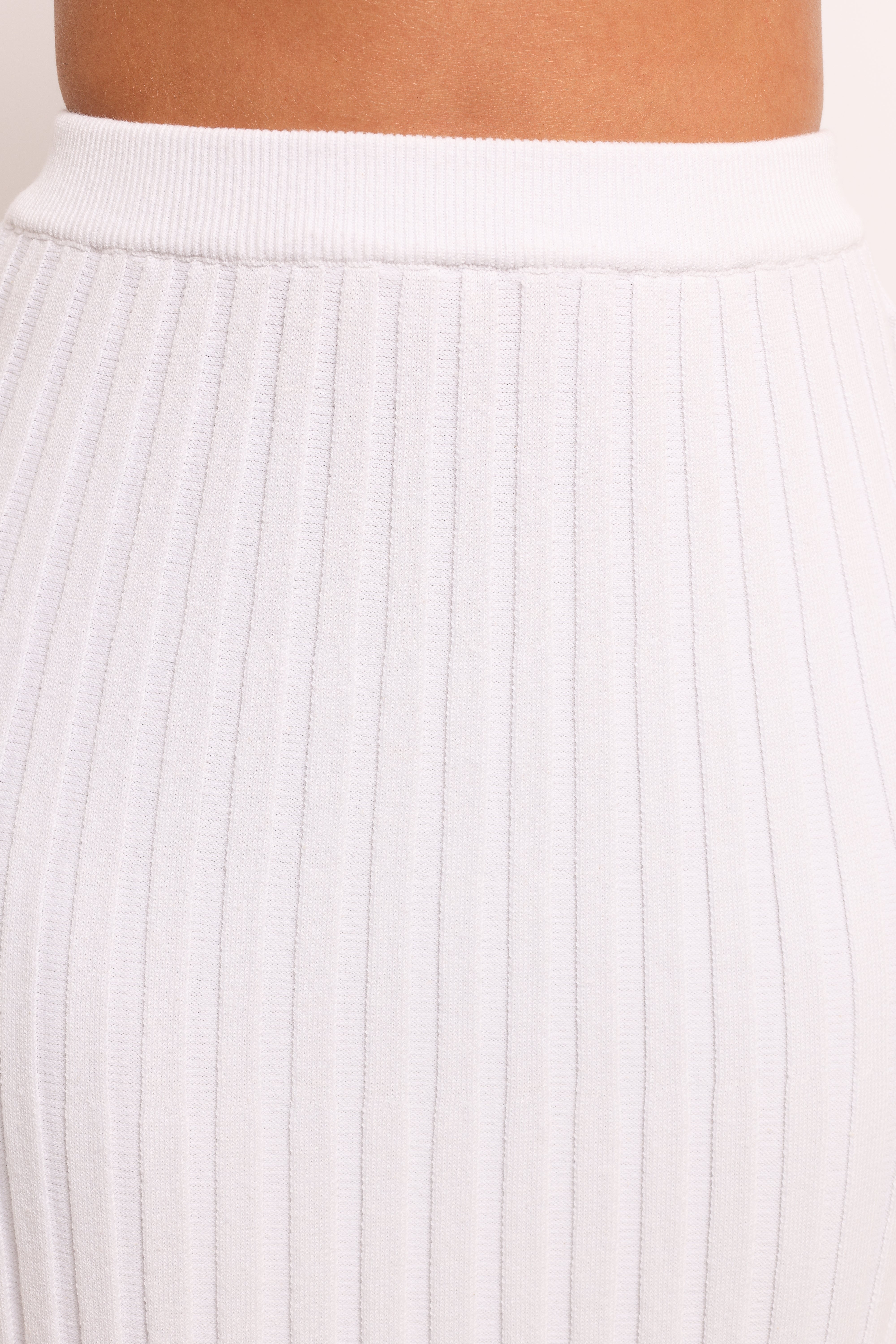 Kya Ribbed Knit Maxi Skirt - White-Ladys Street
