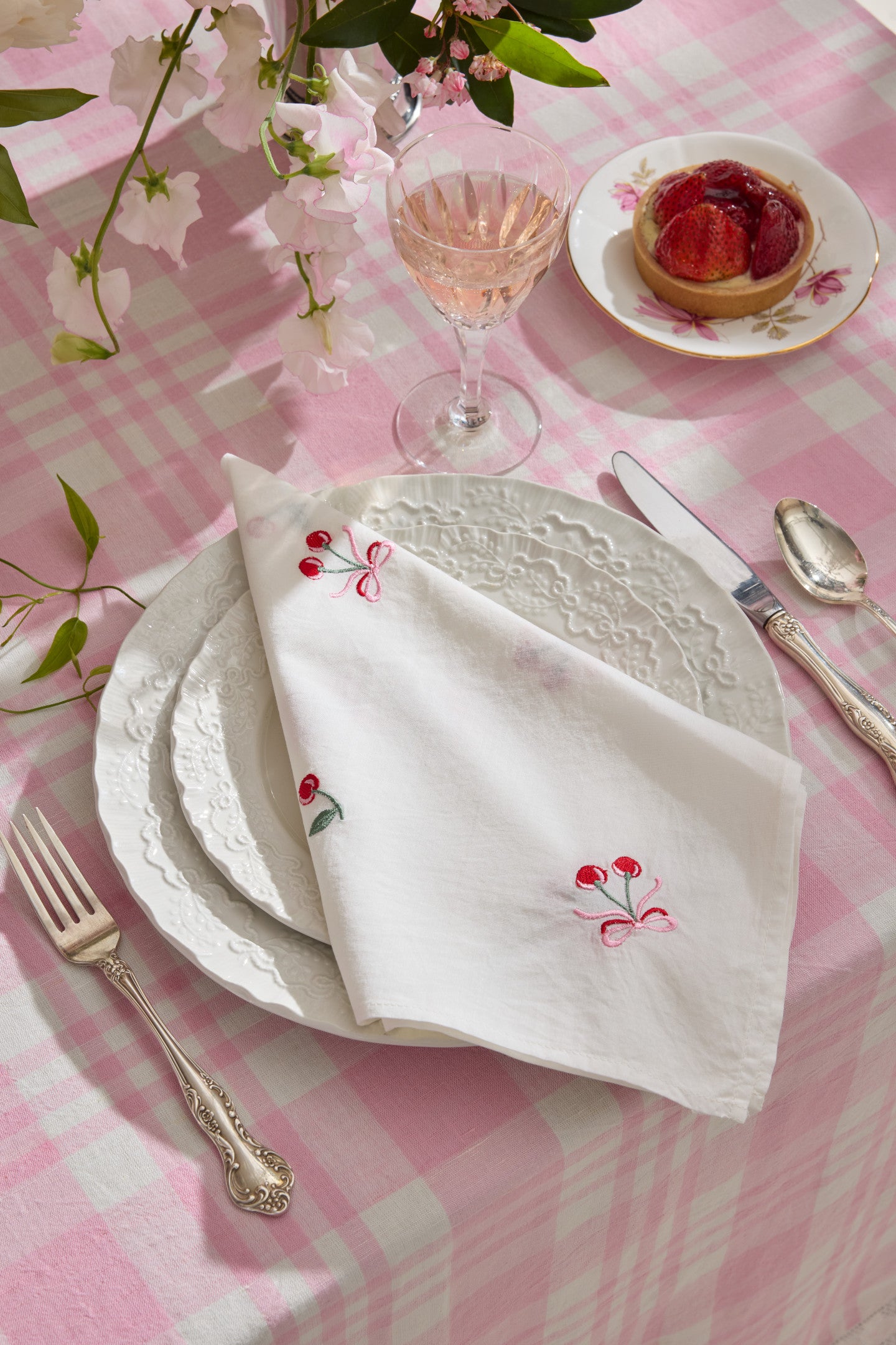Embroidered Napkins - Set of 4-Charming Rule