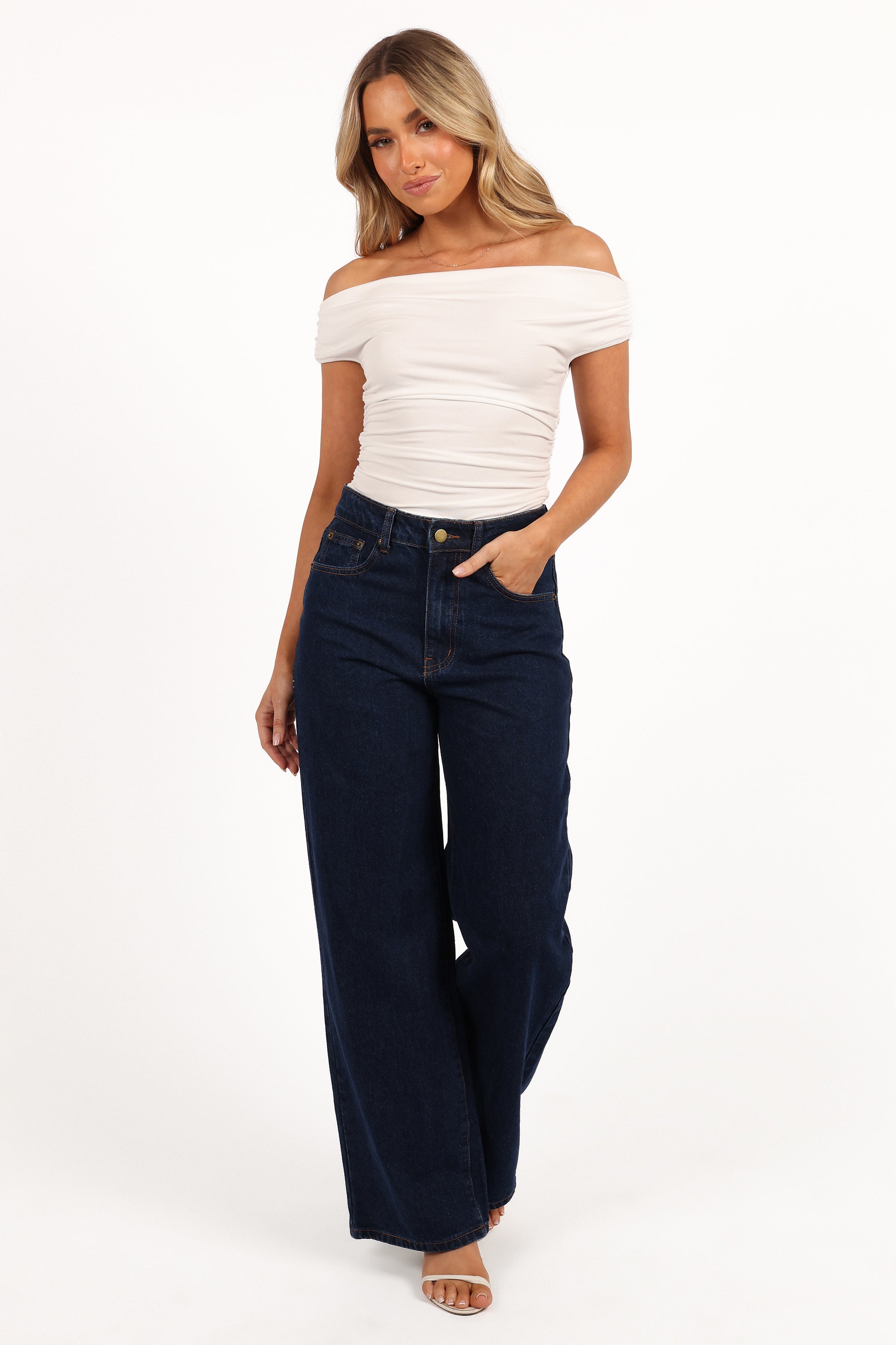 Lanna Off Shoulder Top - White-Ladys Street