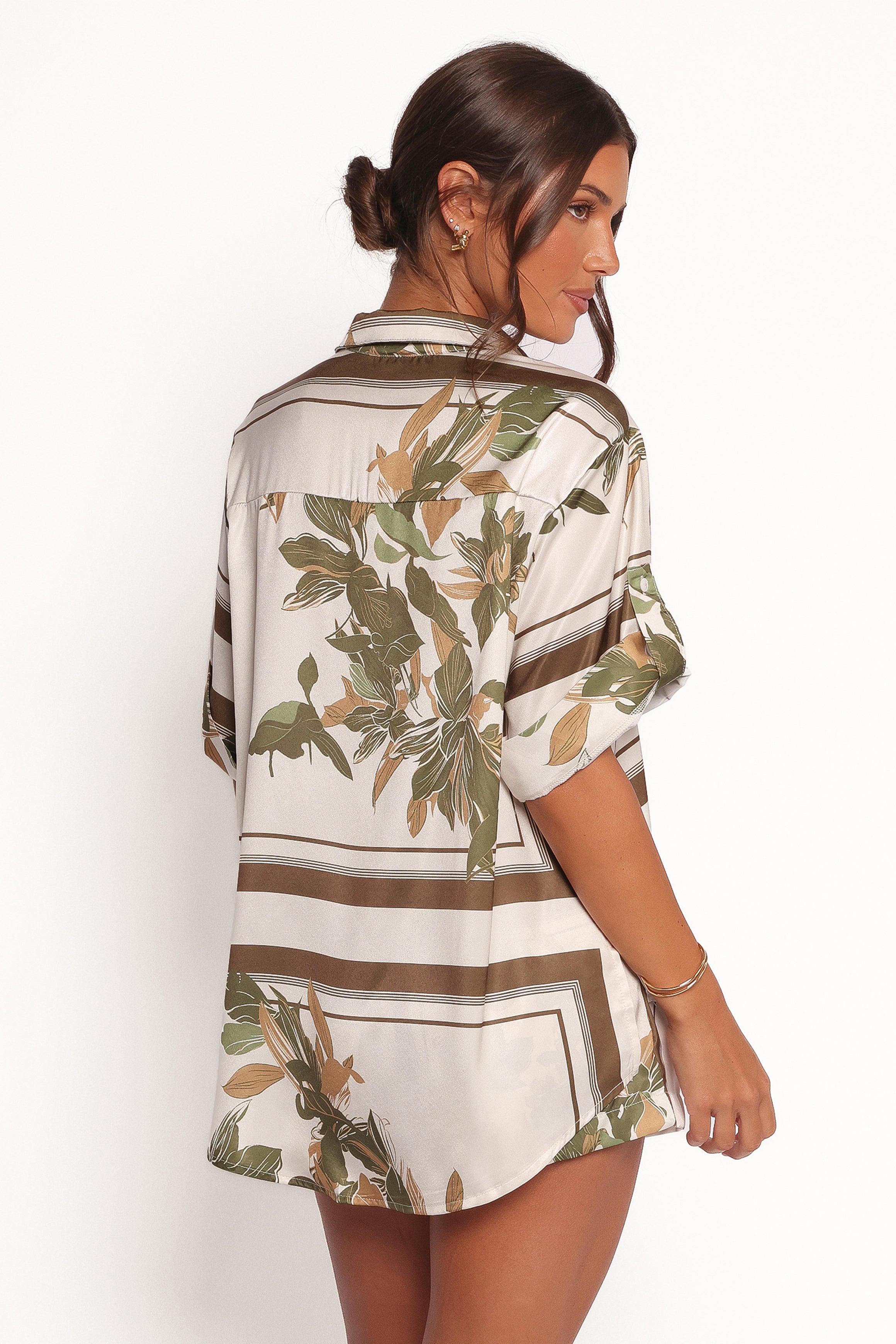 Lara Shirt - Olive Print-Ladys Street