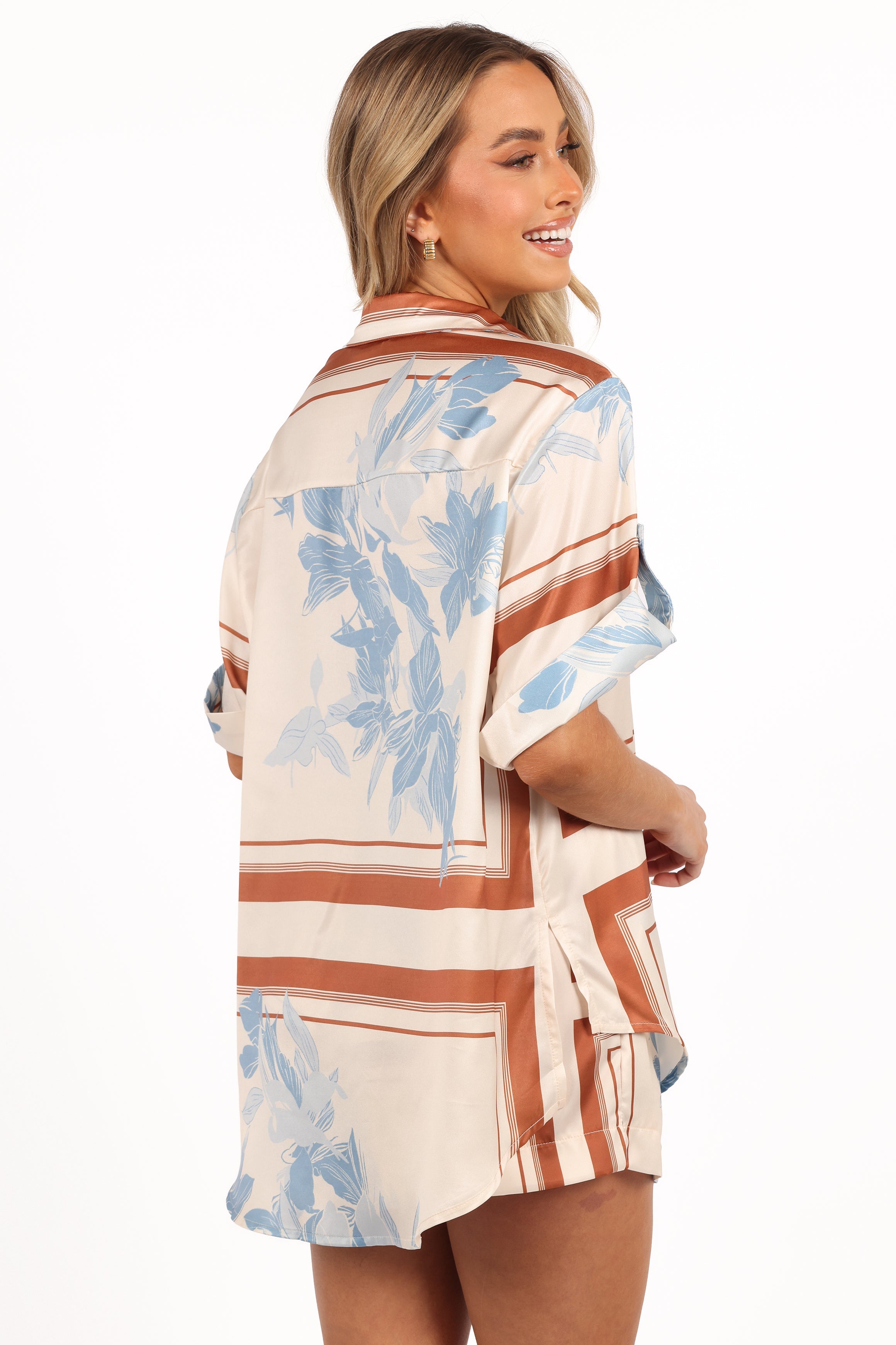 Lara Shirt - Pale Blue Print-Ladys Street