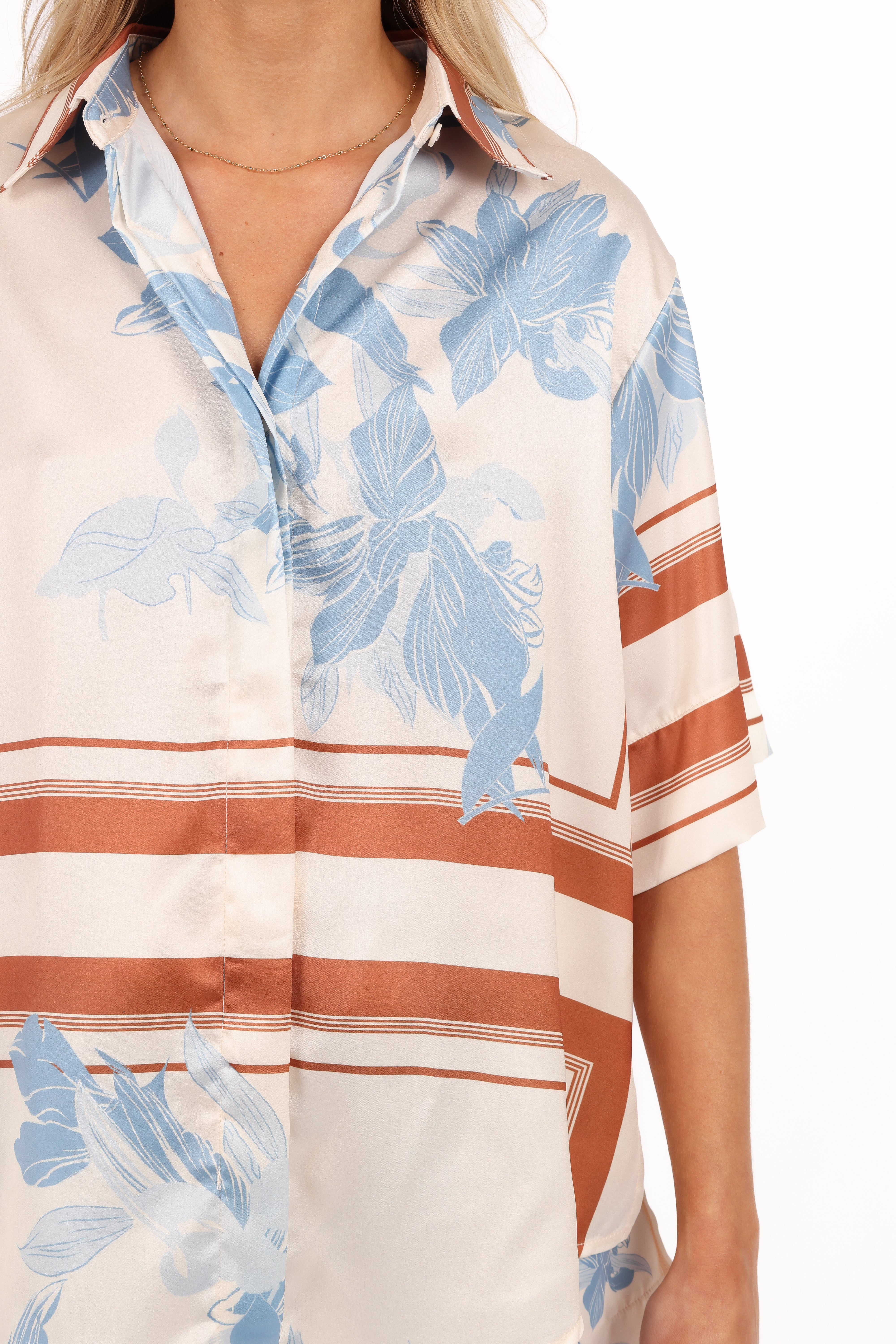 Lara Shirt - Pale Blue Print-Ladys Street