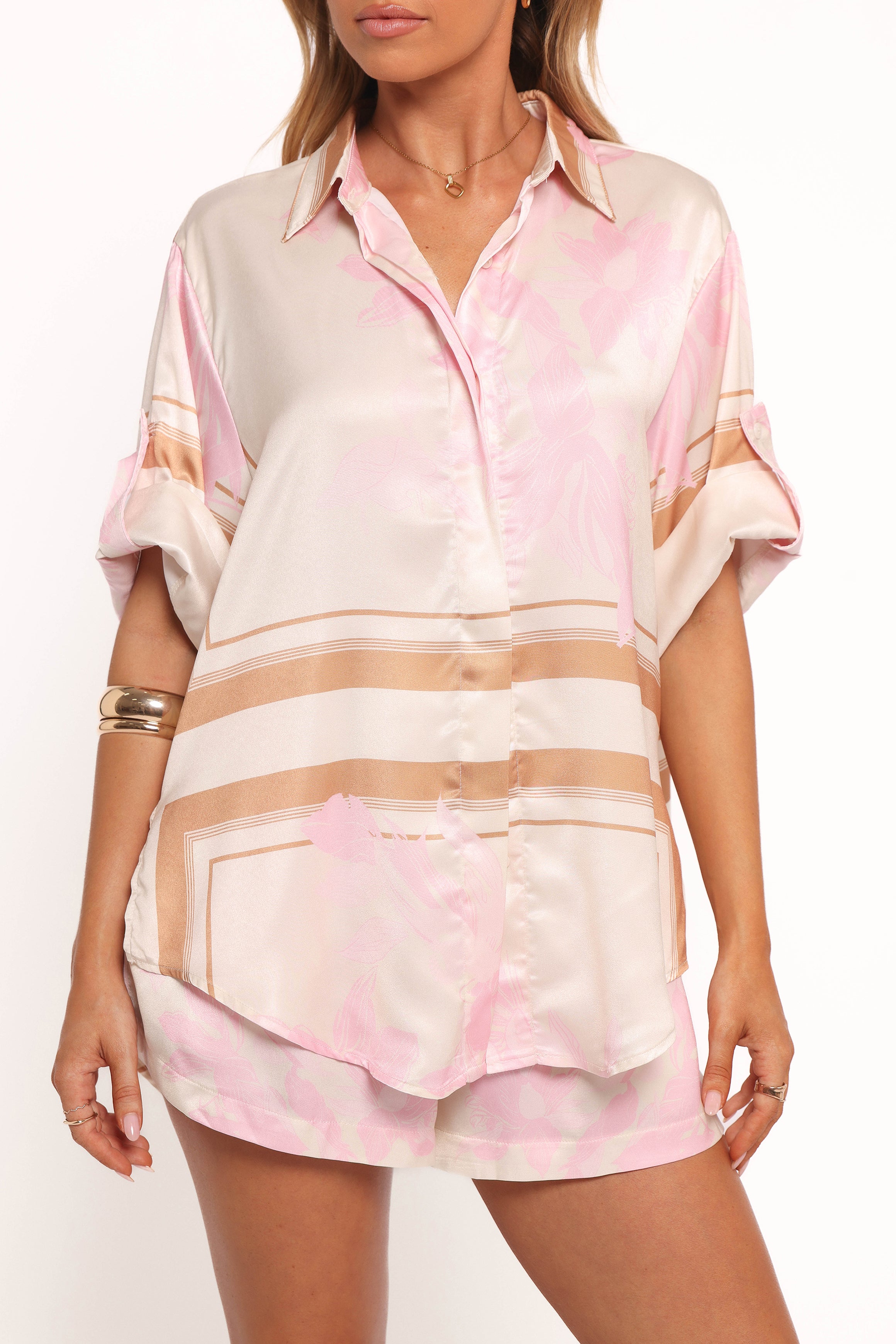 Lara Shirt - Pink Print-Ladys Street
