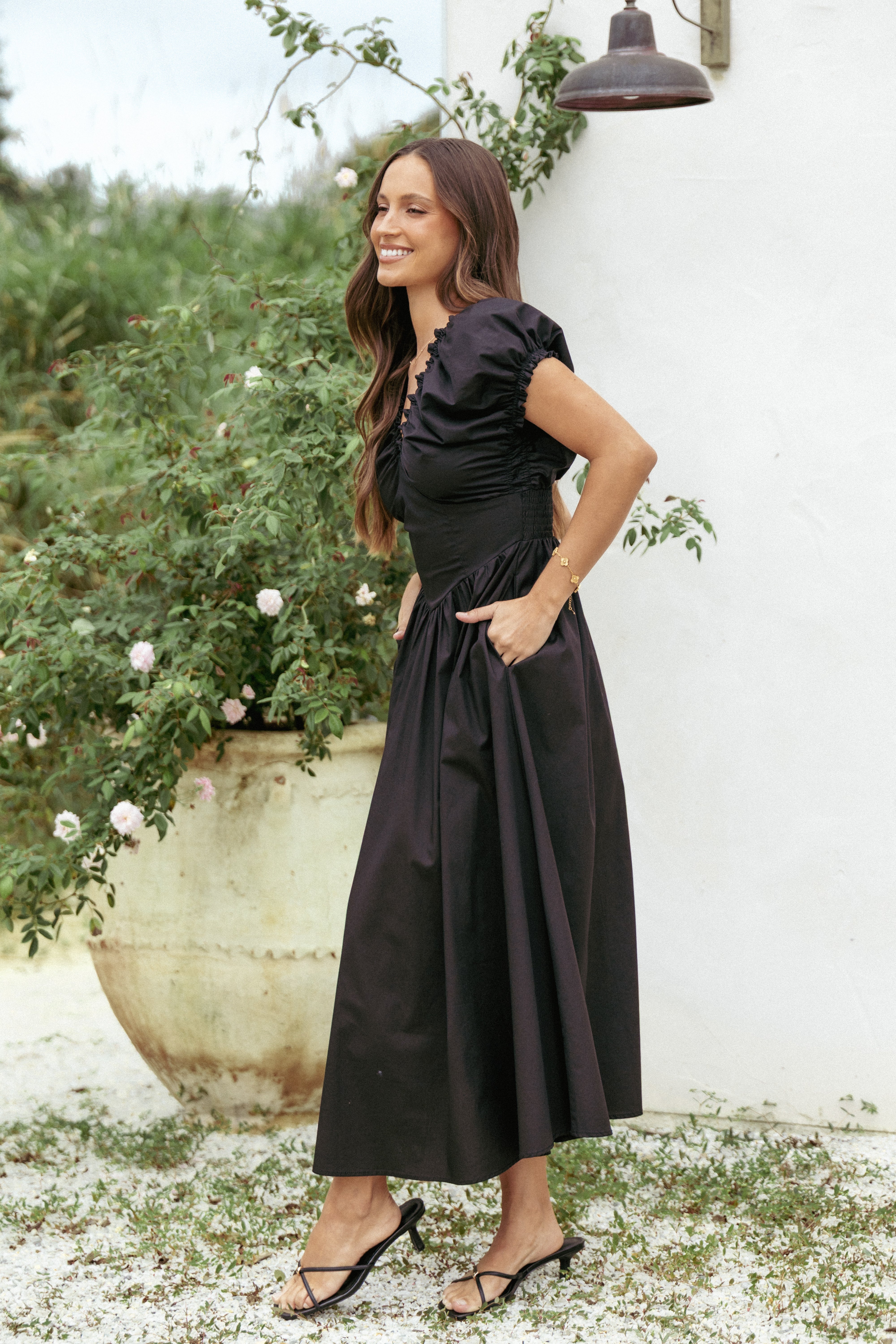 Larson Midi Dress - Black-Ladys Street