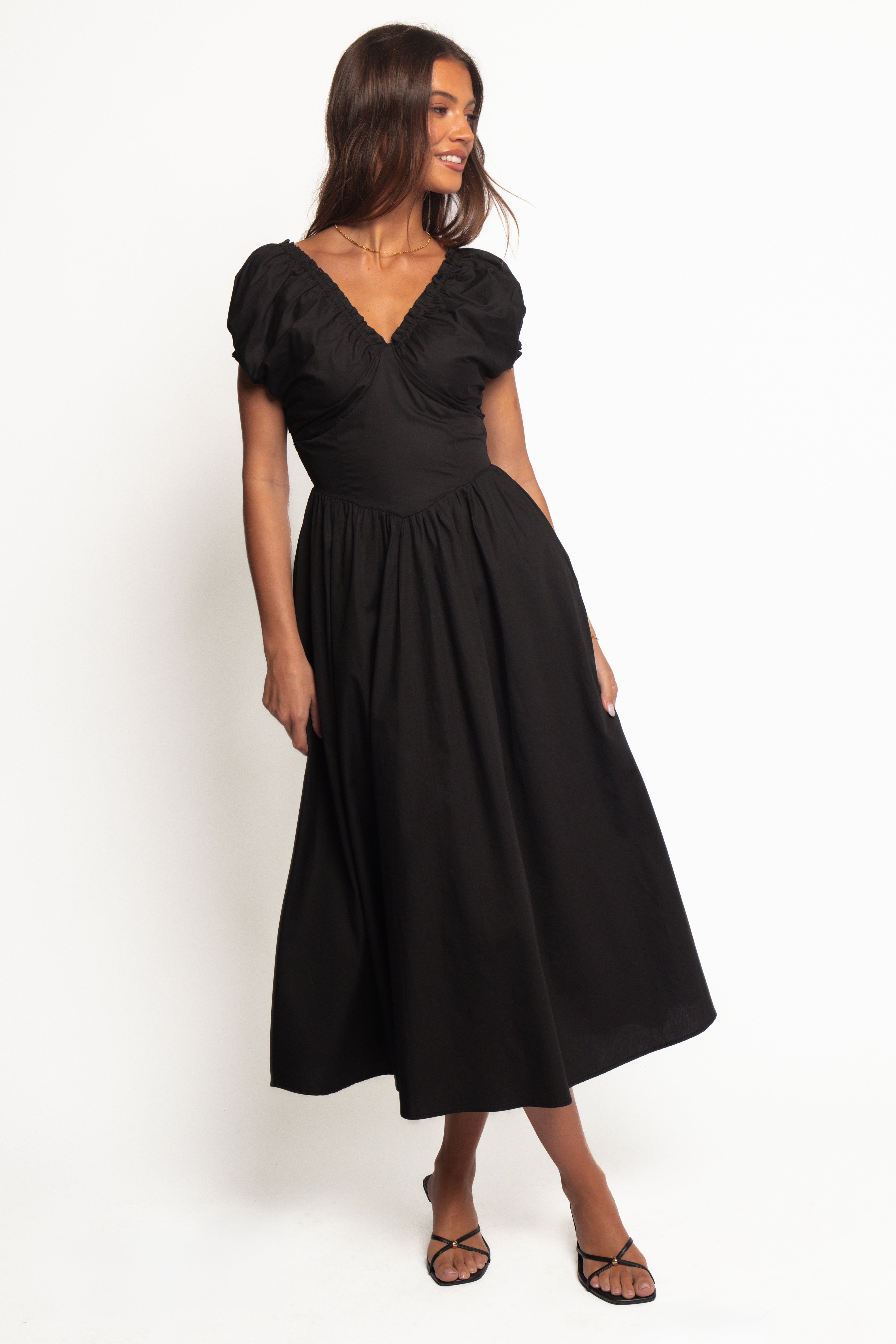 Larson Midi Dress - Black-Ladys Street