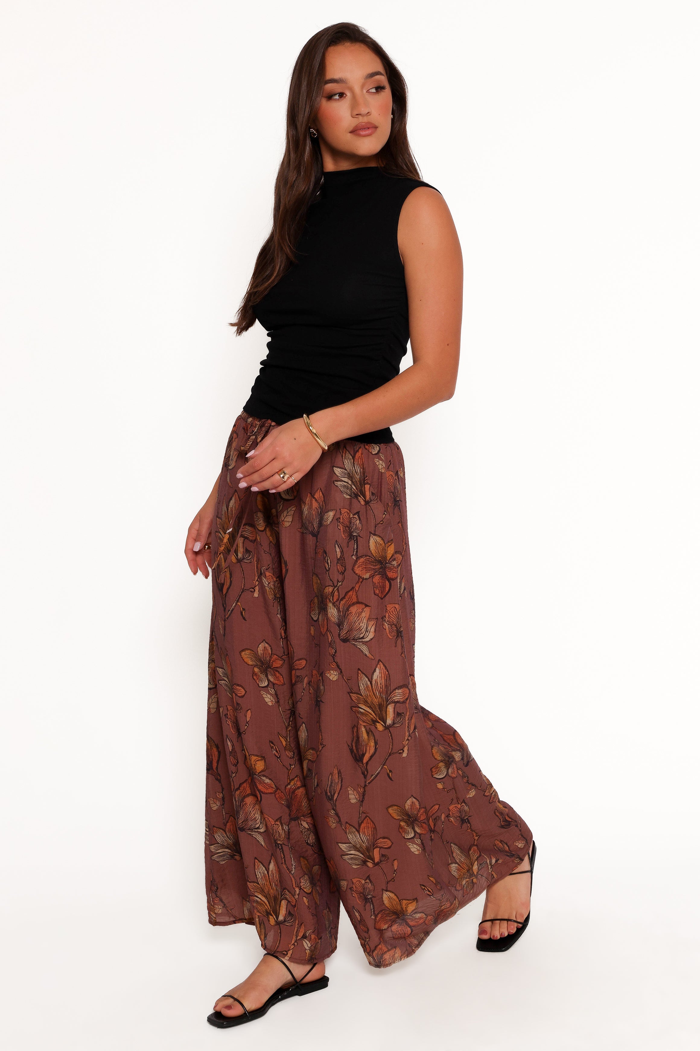 Larson Pant - Brown Floral-Ladys Street