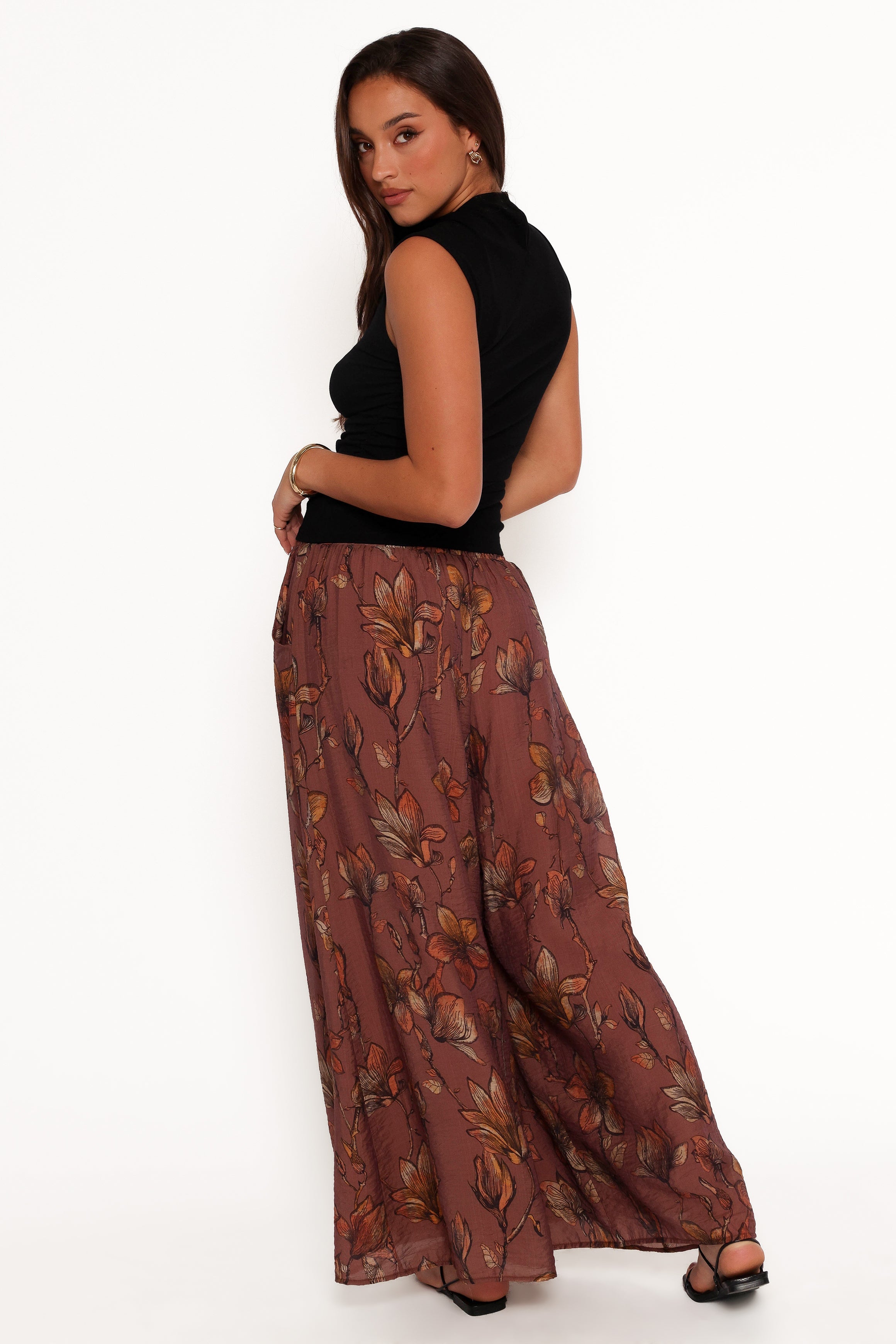 Larson Pant - Brown Floral-Ladys Street