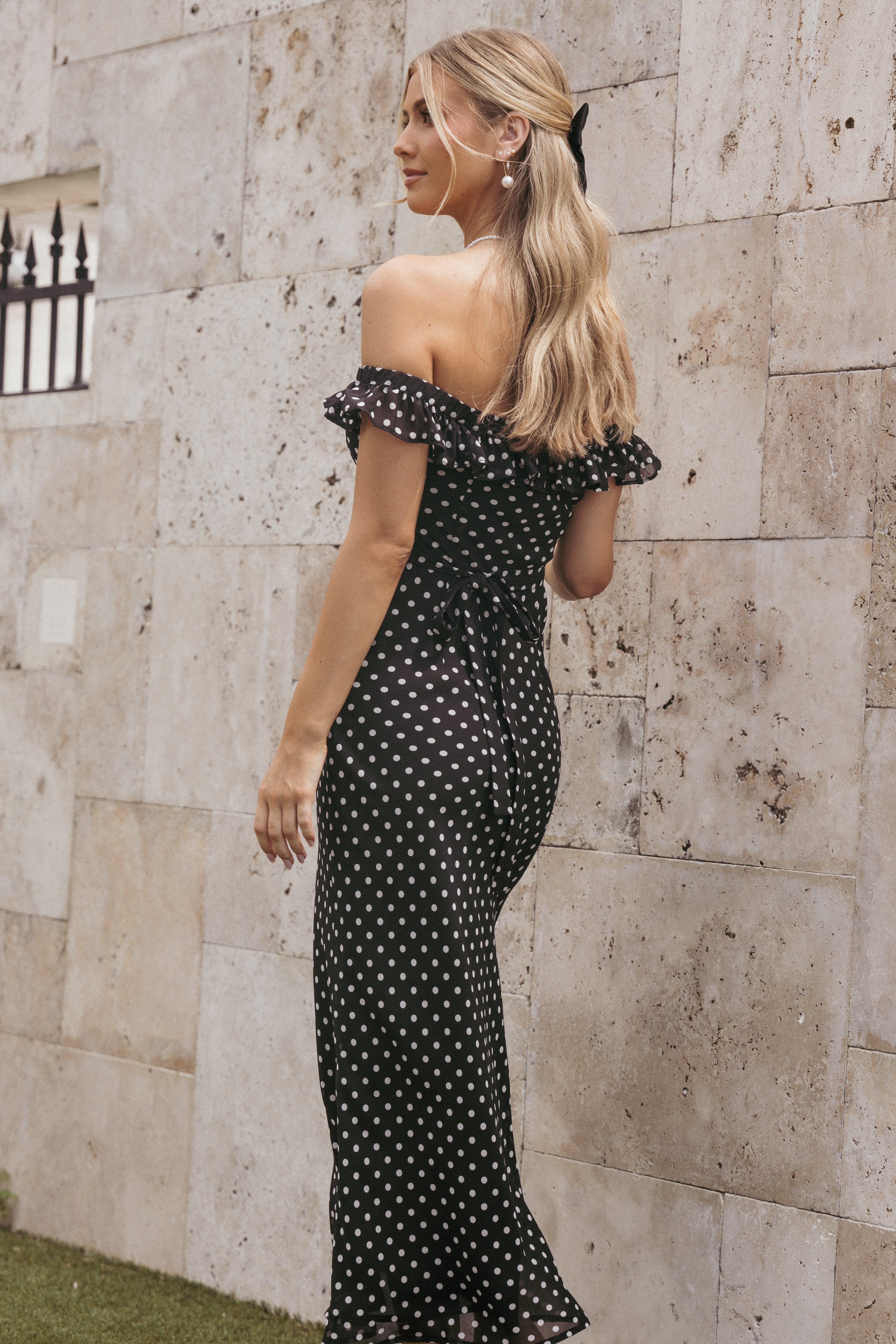 Layana Midi Dress - Black/White-Ladys Street