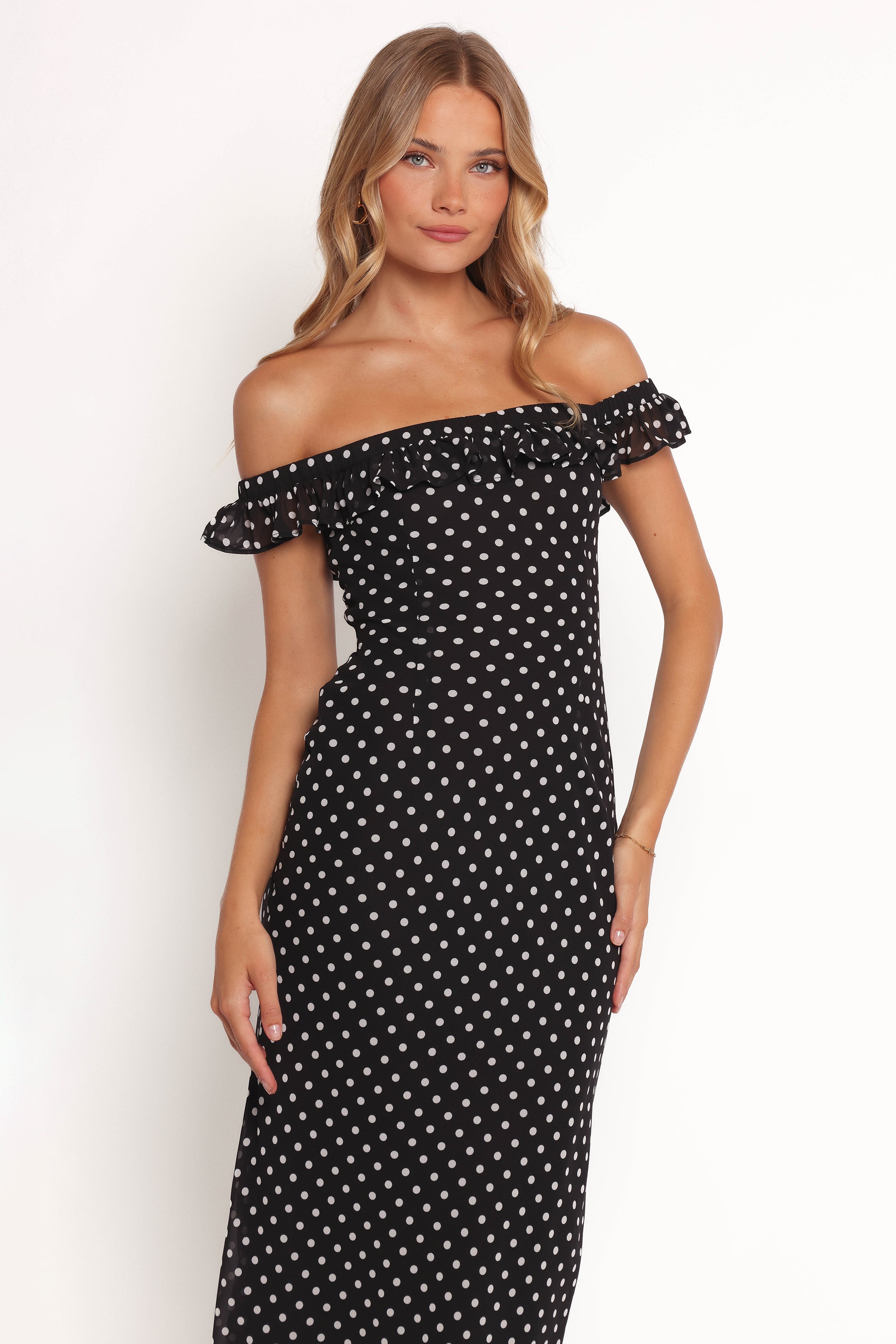 Layana Midi Dress - Black/White-Ladys Street