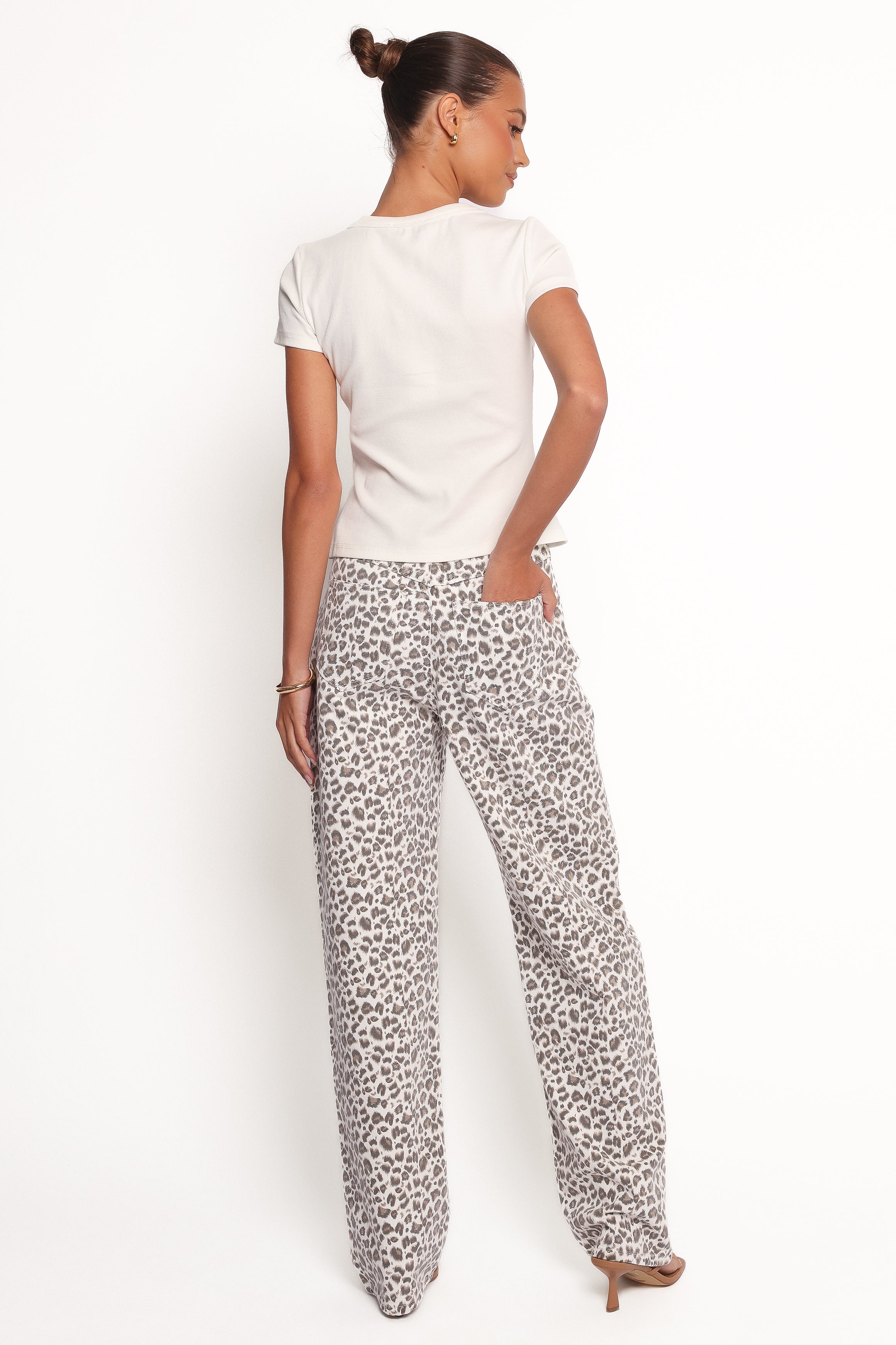 Leila Printed Wide Leg Jean - Leopard-Ladys Street