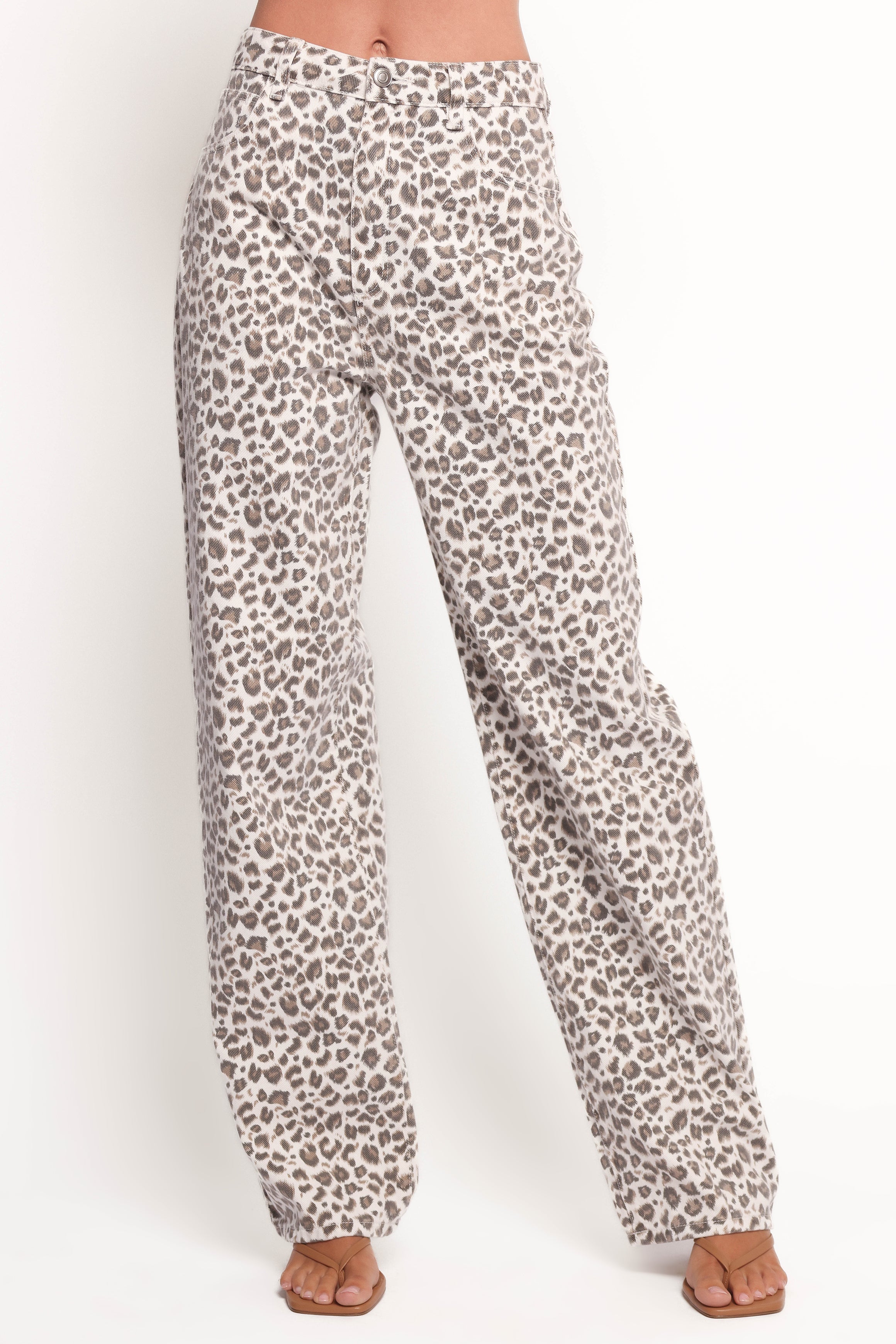 Leila Printed Wide Leg Jean - Leopard-Ladys Street