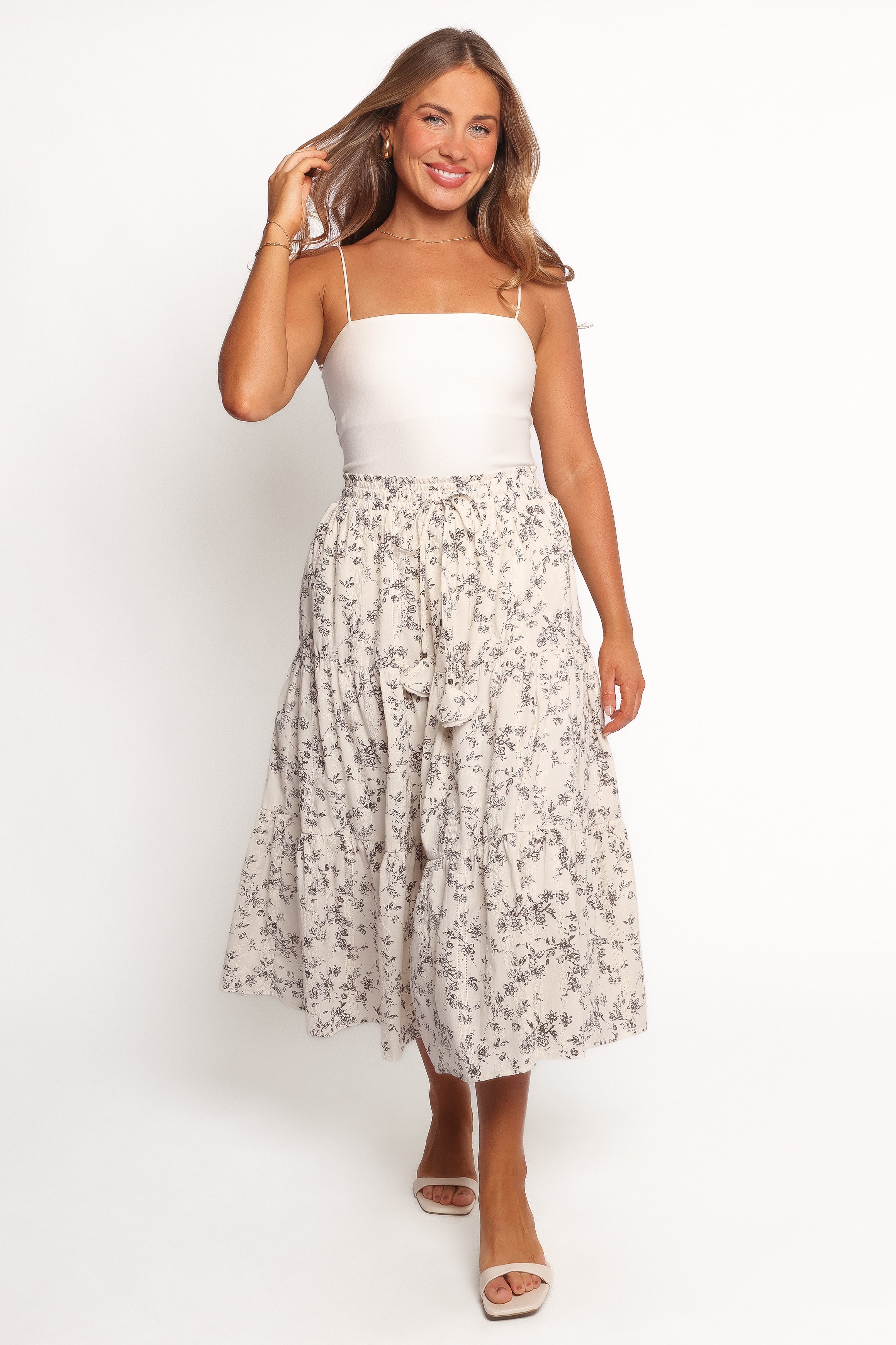 Lennon Maxi Skirt - Brown Ivory-Ladys Street