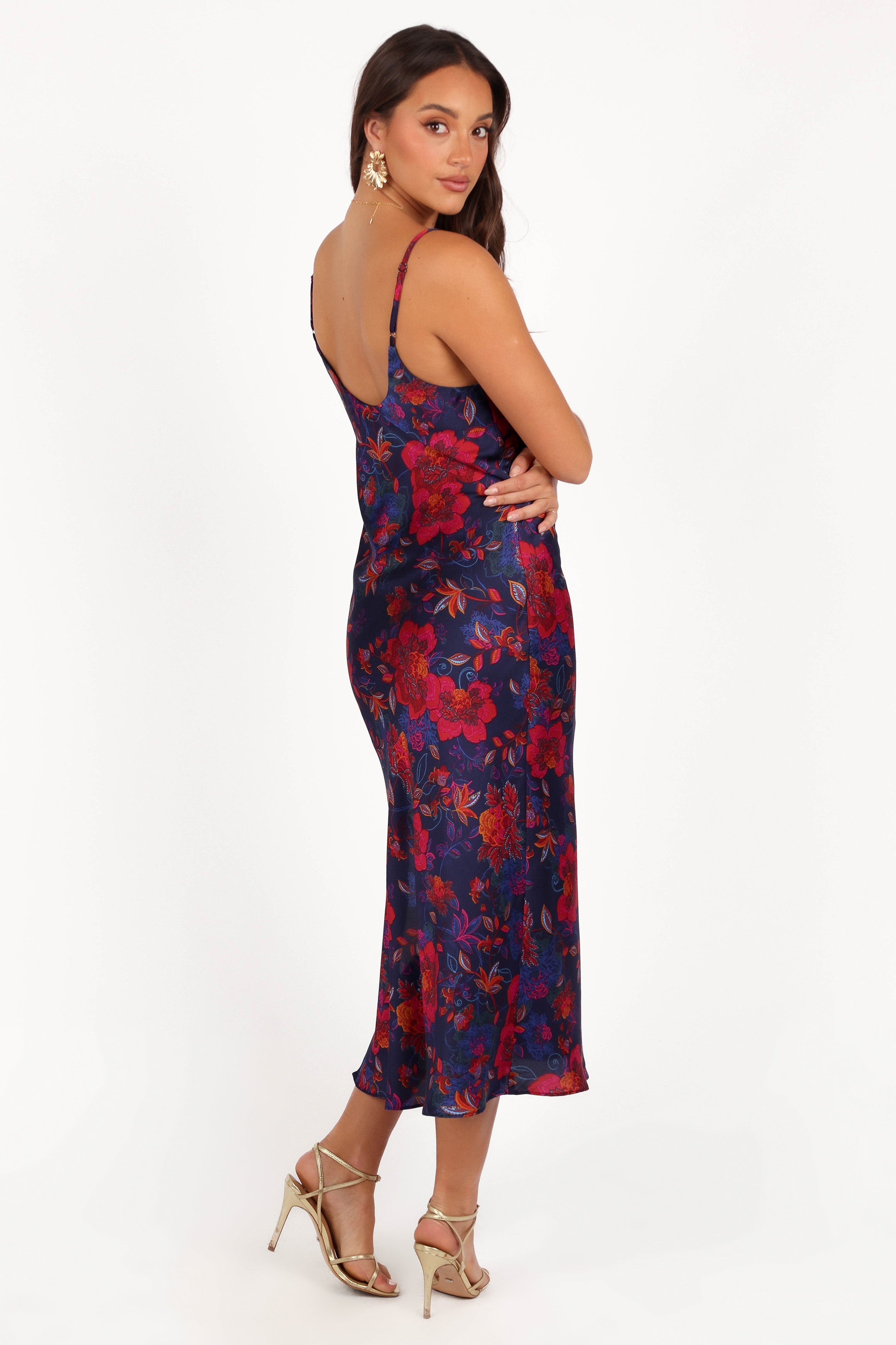 Lenore Midi Dress - Midnight Pomegranate-Ladys Street