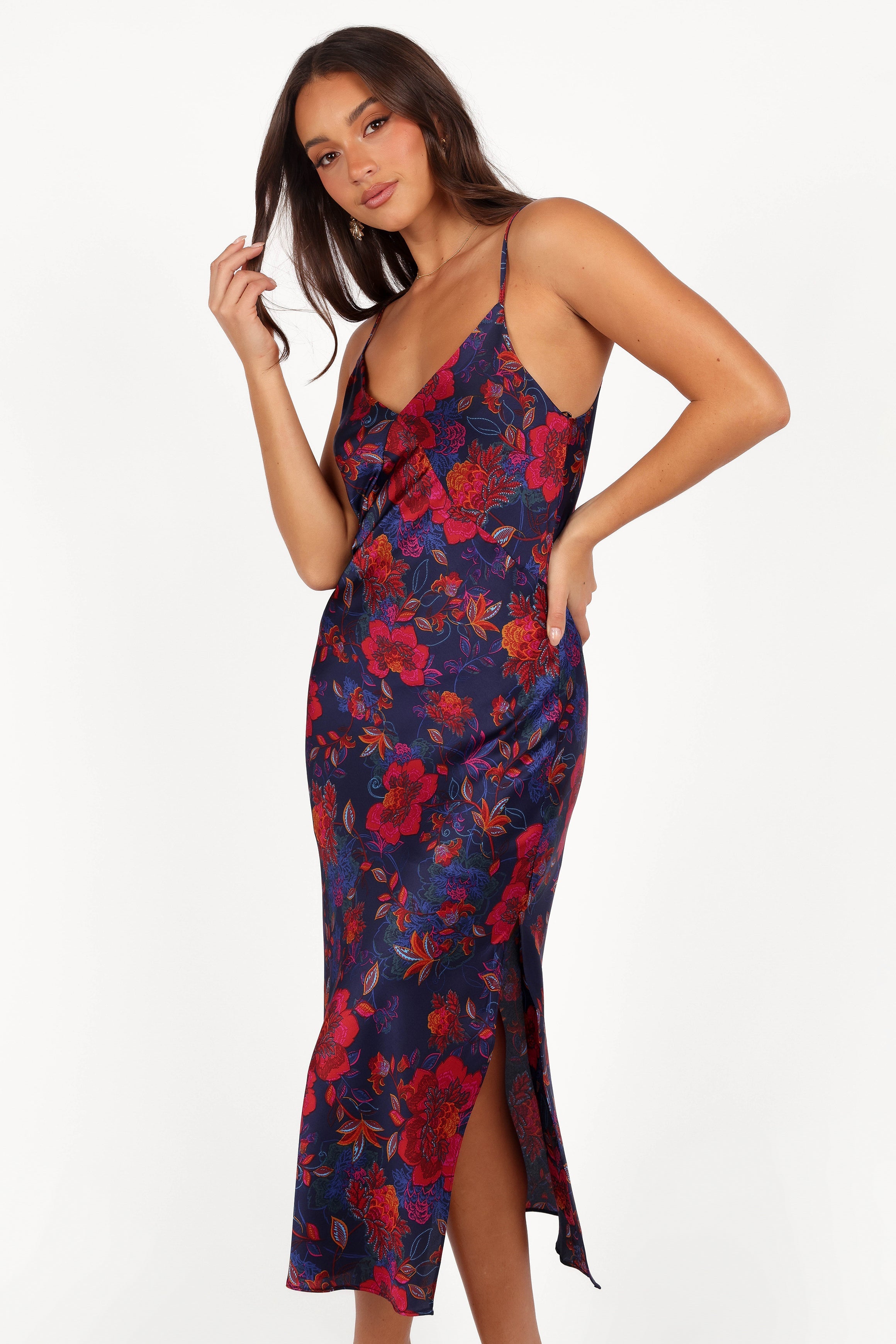Lenore Midi Dress - Midnight Pomegranate-Ladys Street