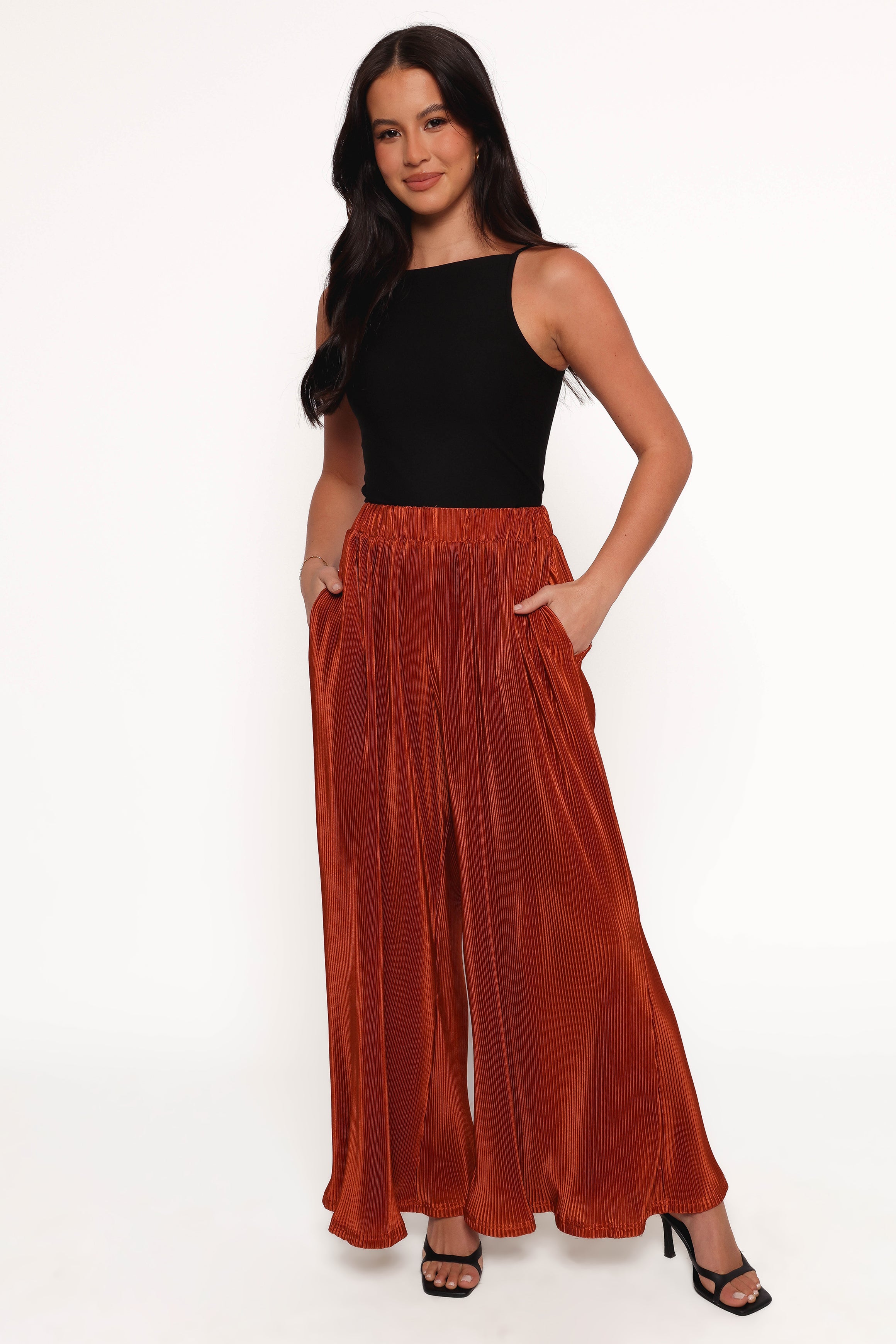 Leria Wide Pant - Burnt Orange-Ladys Street