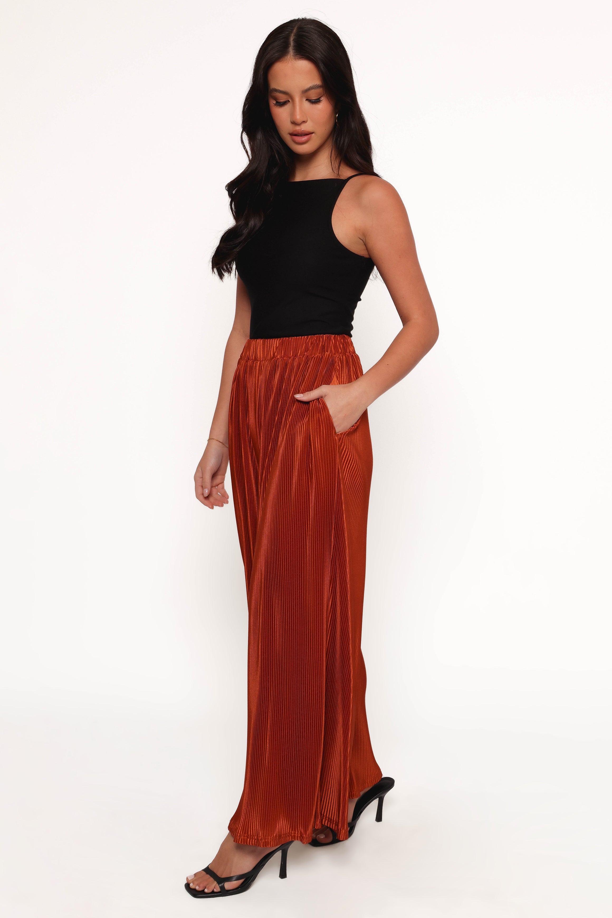 Leria Wide Pant - Burnt Orange-Ladys Street