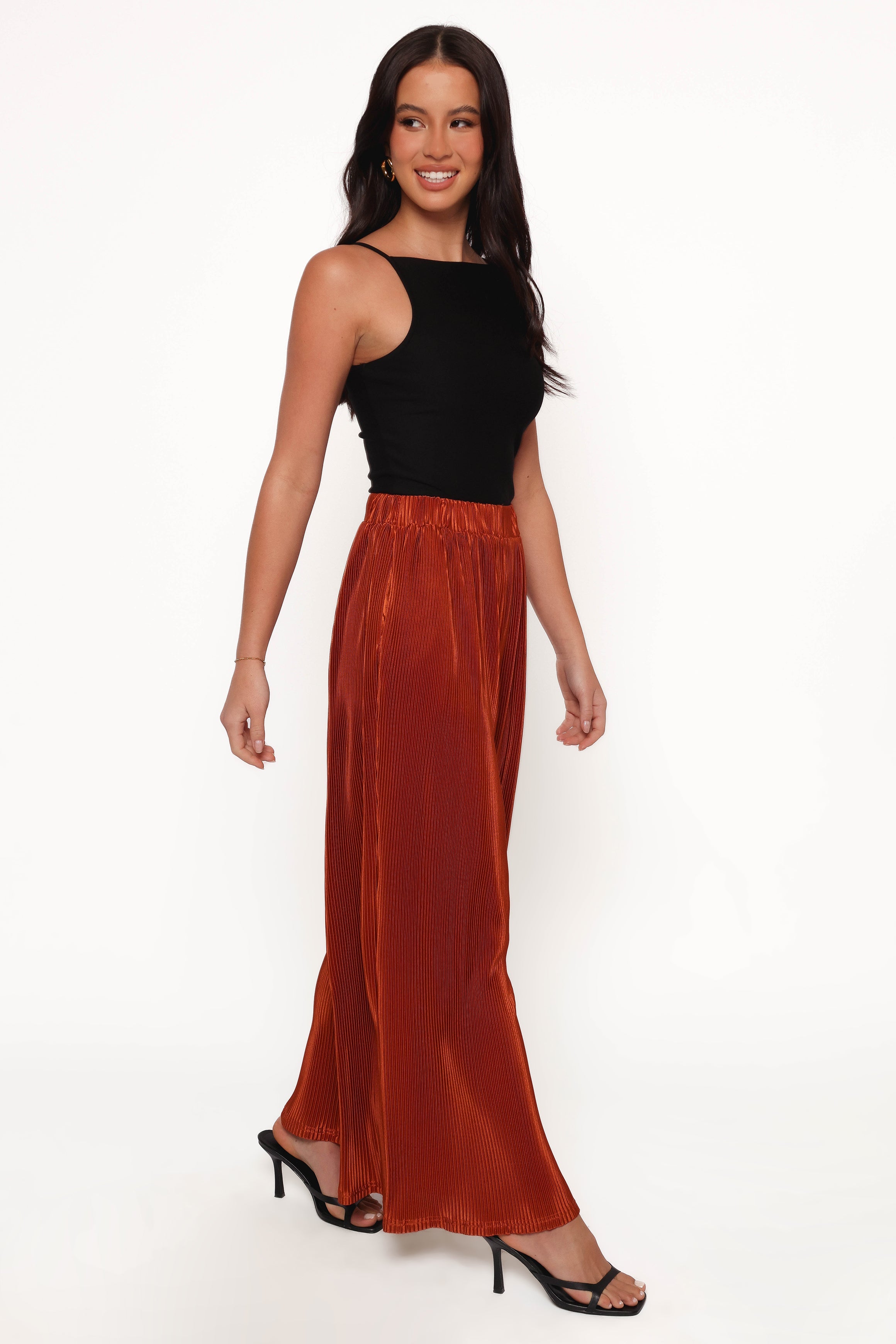 Leria Wide Pant - Burnt Orange-Ladys Street