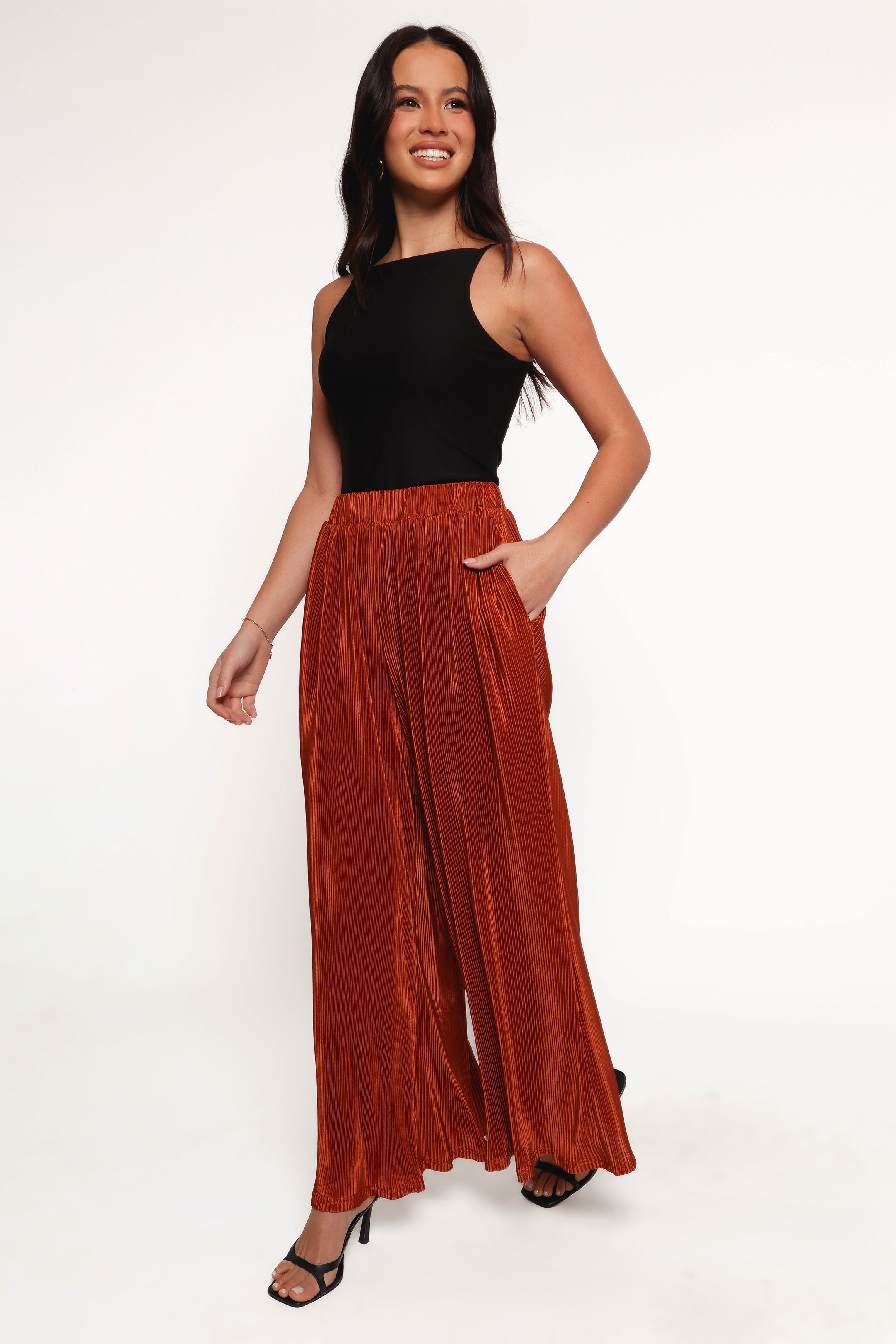 Leria Wide Pant - Burnt Orange-Ladys Street