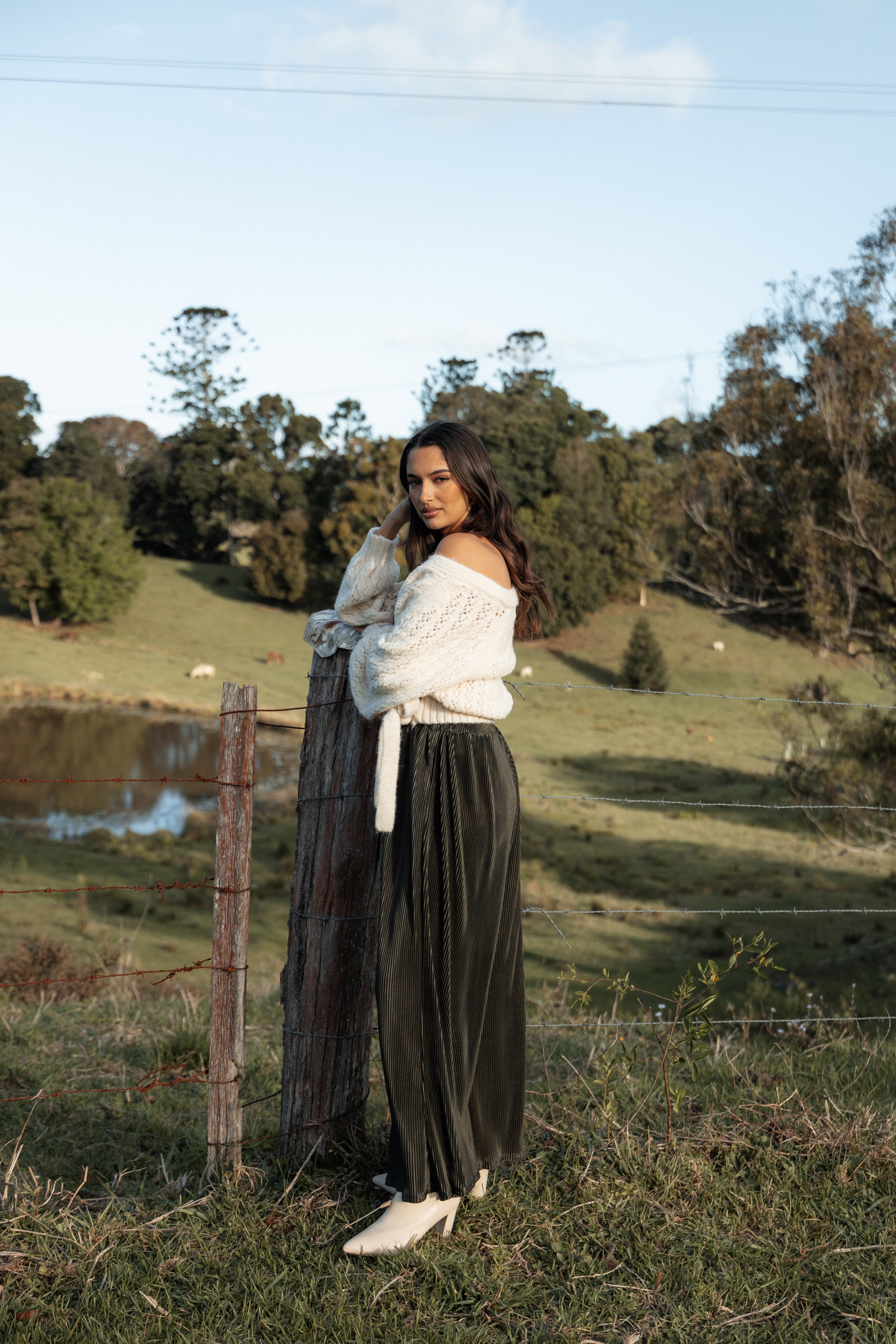 Leria Wide Pant - Olive-Ladys Street