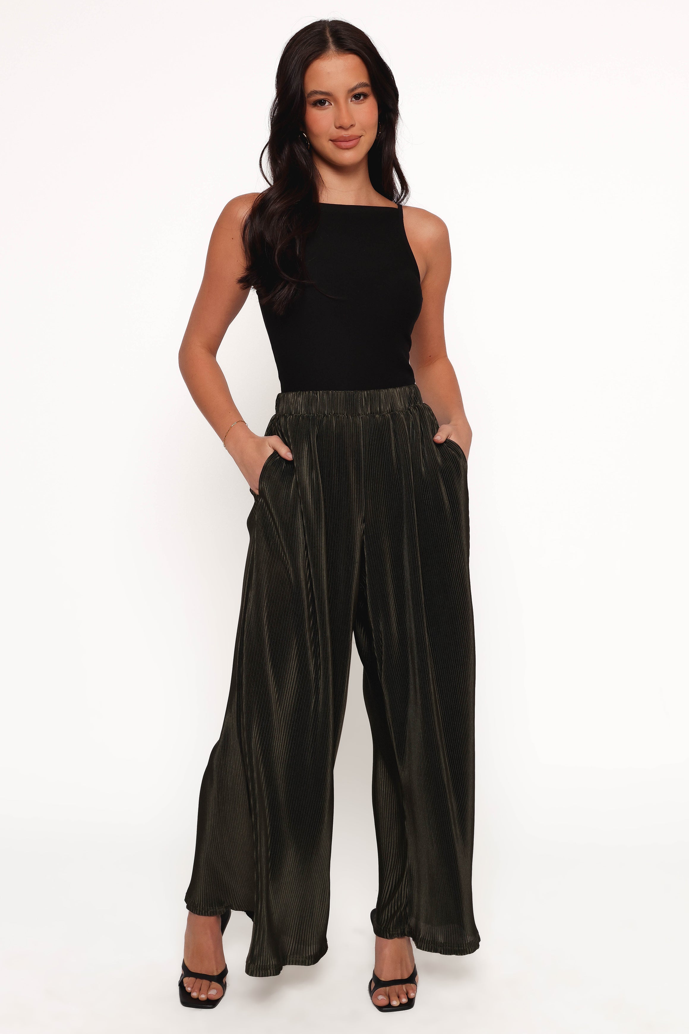 Leria Wide Pant - Olive-Ladys Street