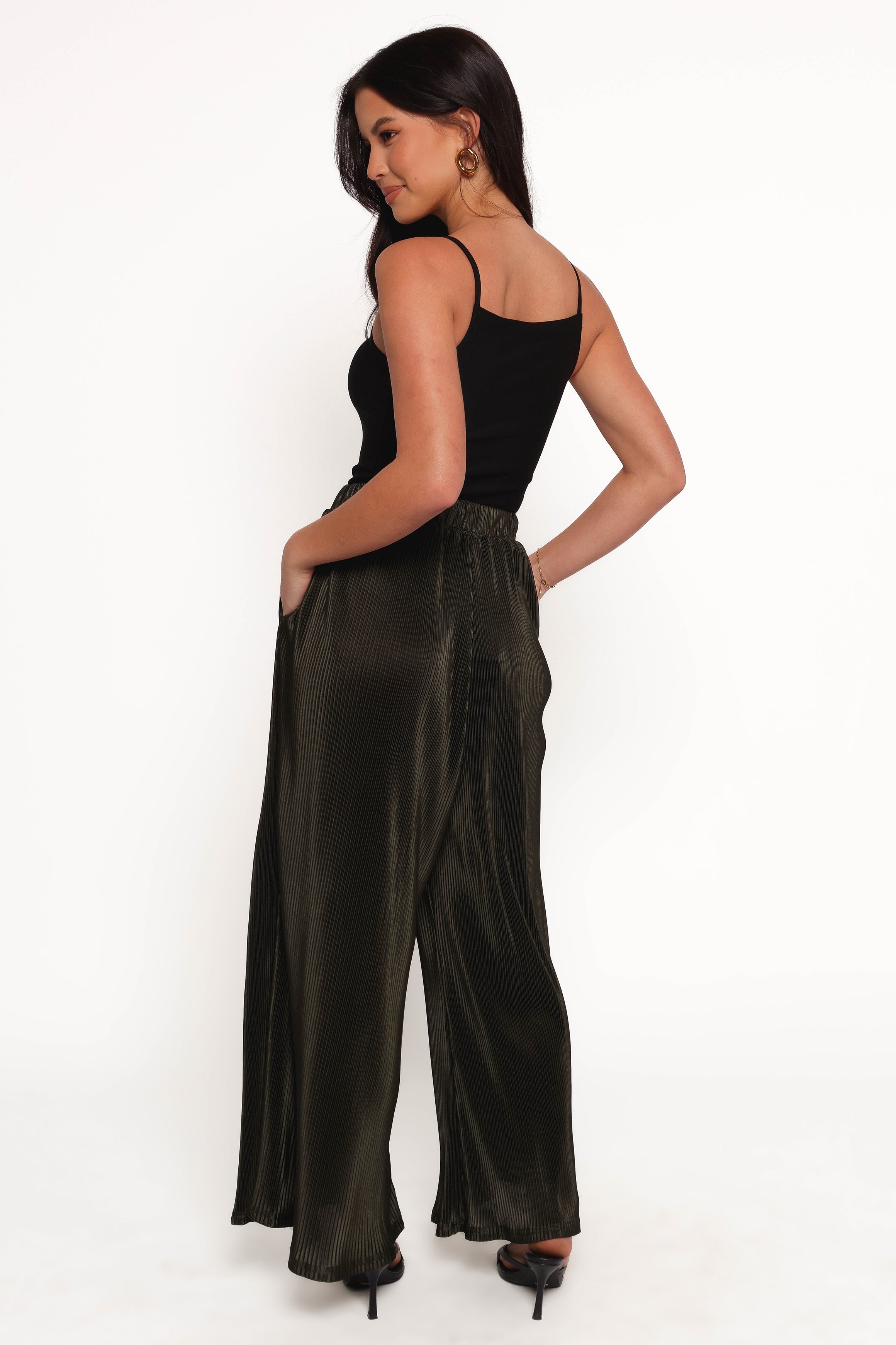 Leria Wide Pant - Olive-Ladys Street