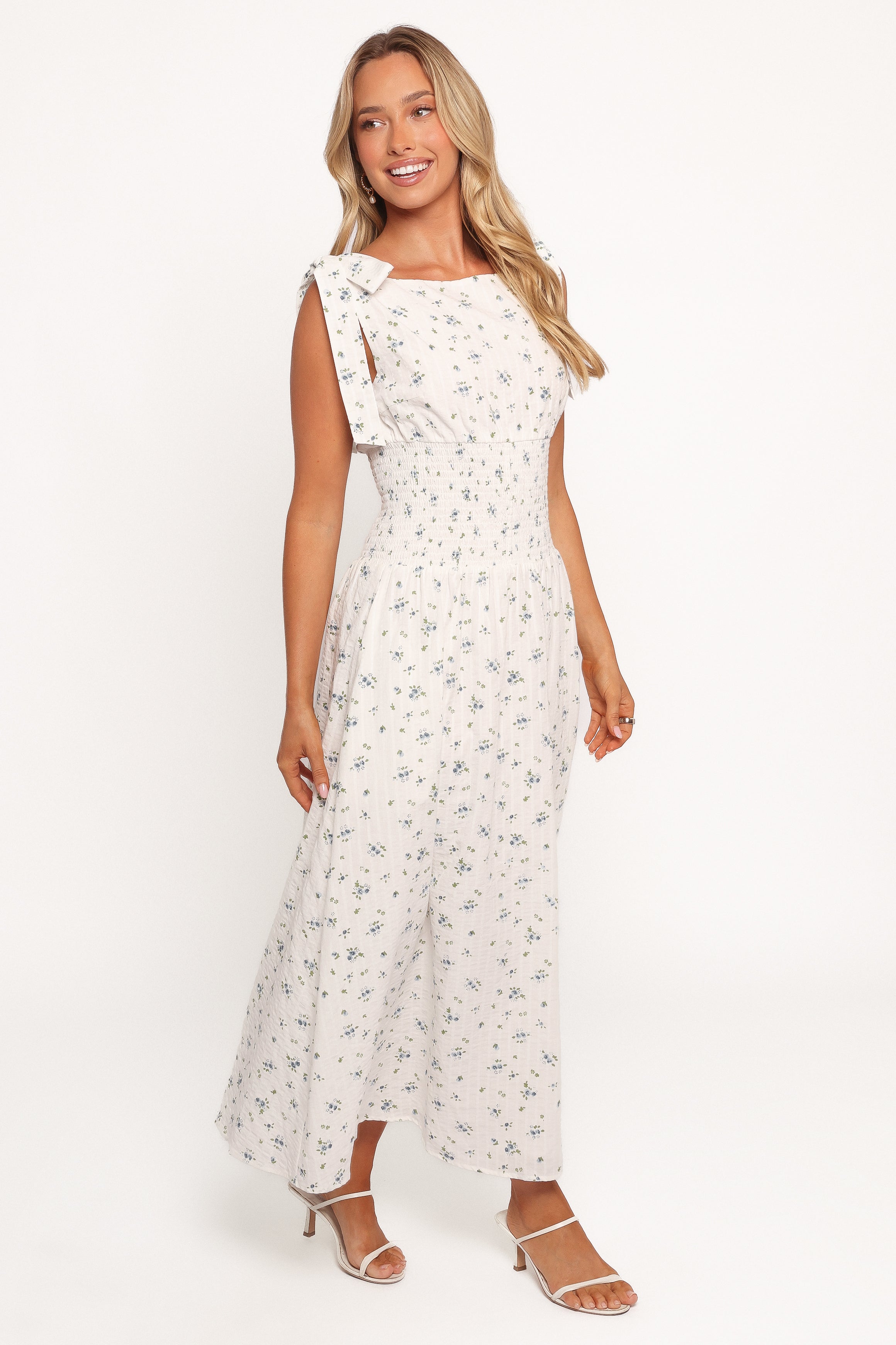 Leticia Midi Dress - Blue Ditsy Floral-Ladys Street