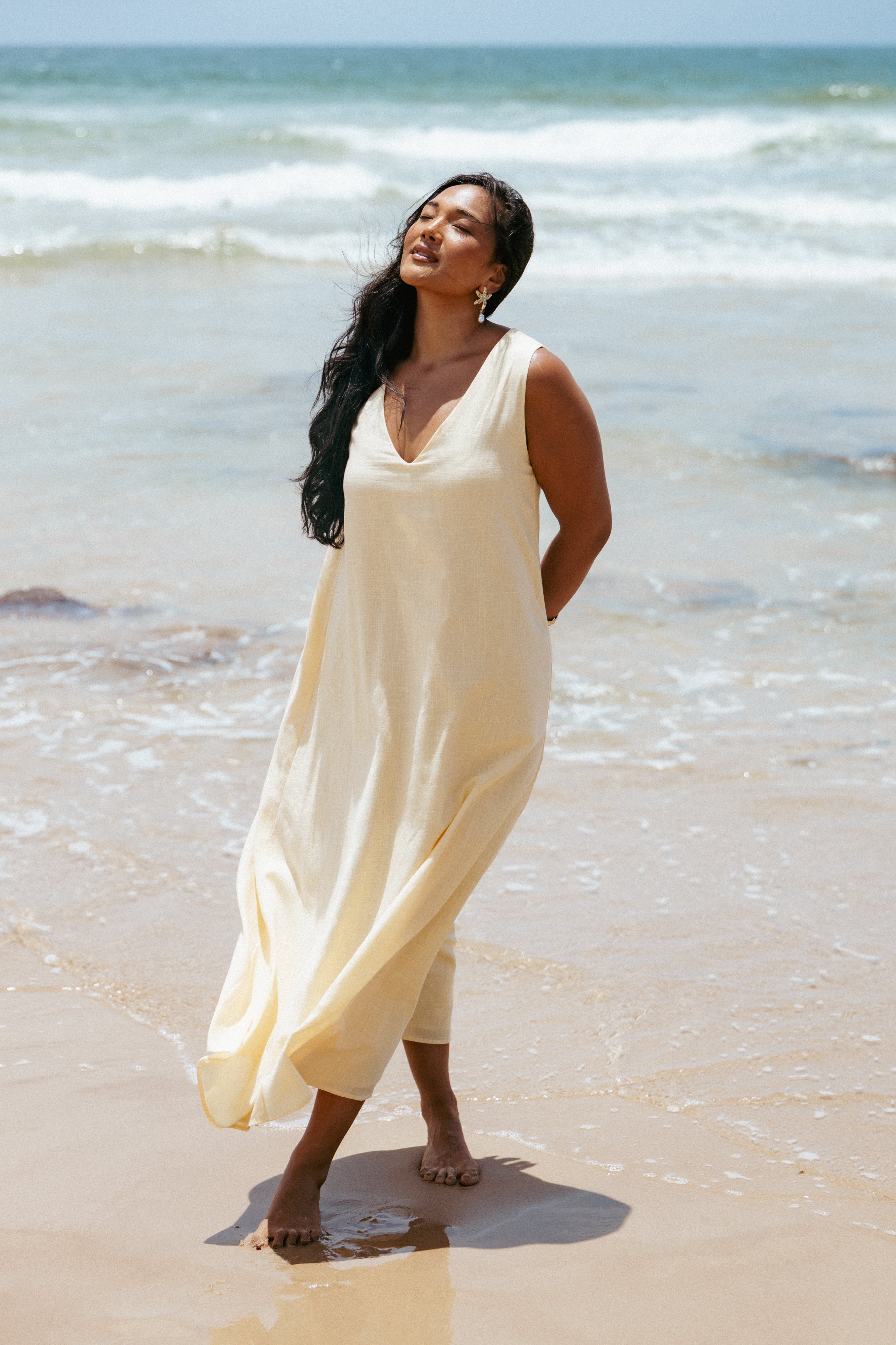 Lía Maxi Dress - Lemon-Ladys Street