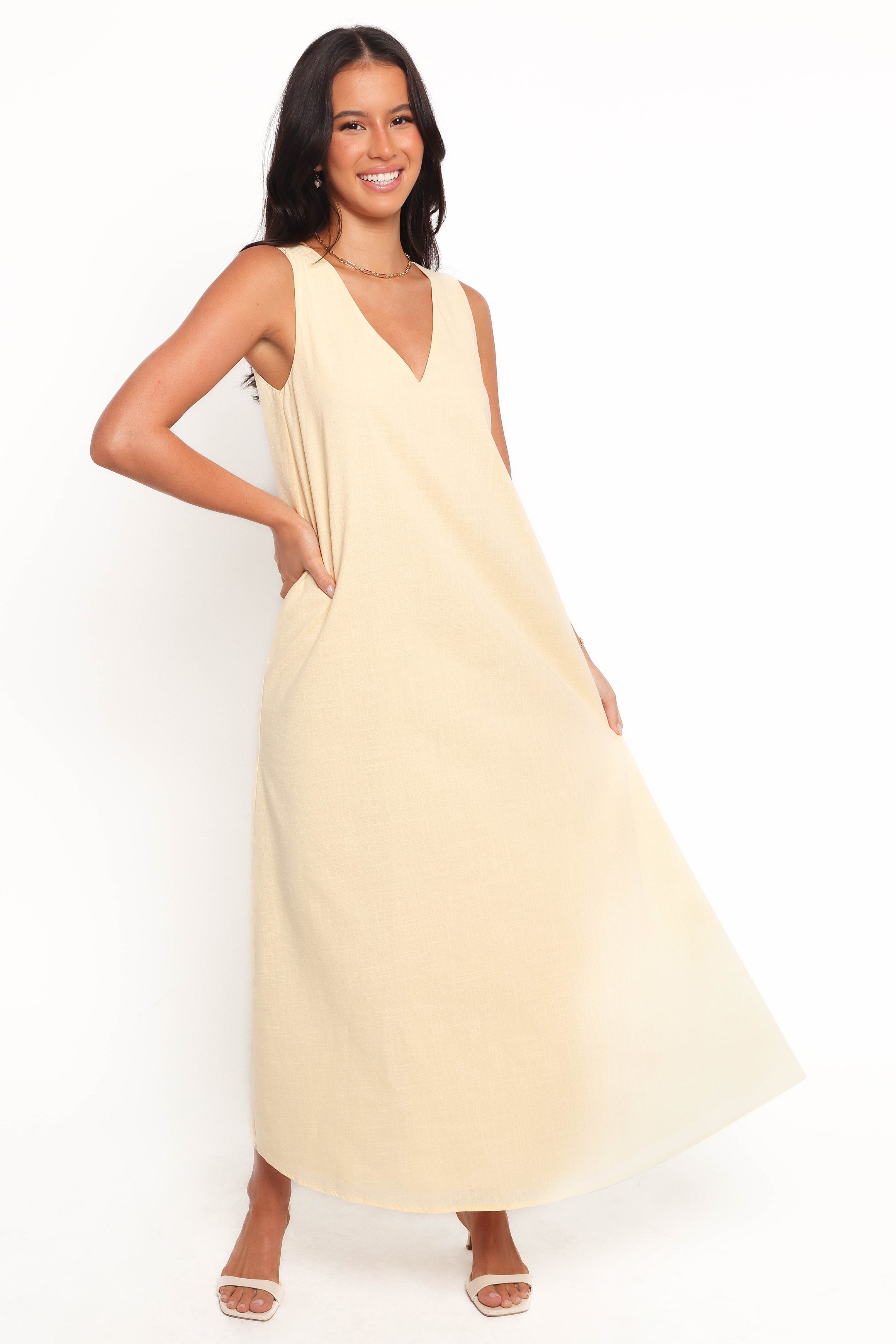 Lía Maxi Dress - Lemon-Ladys Street